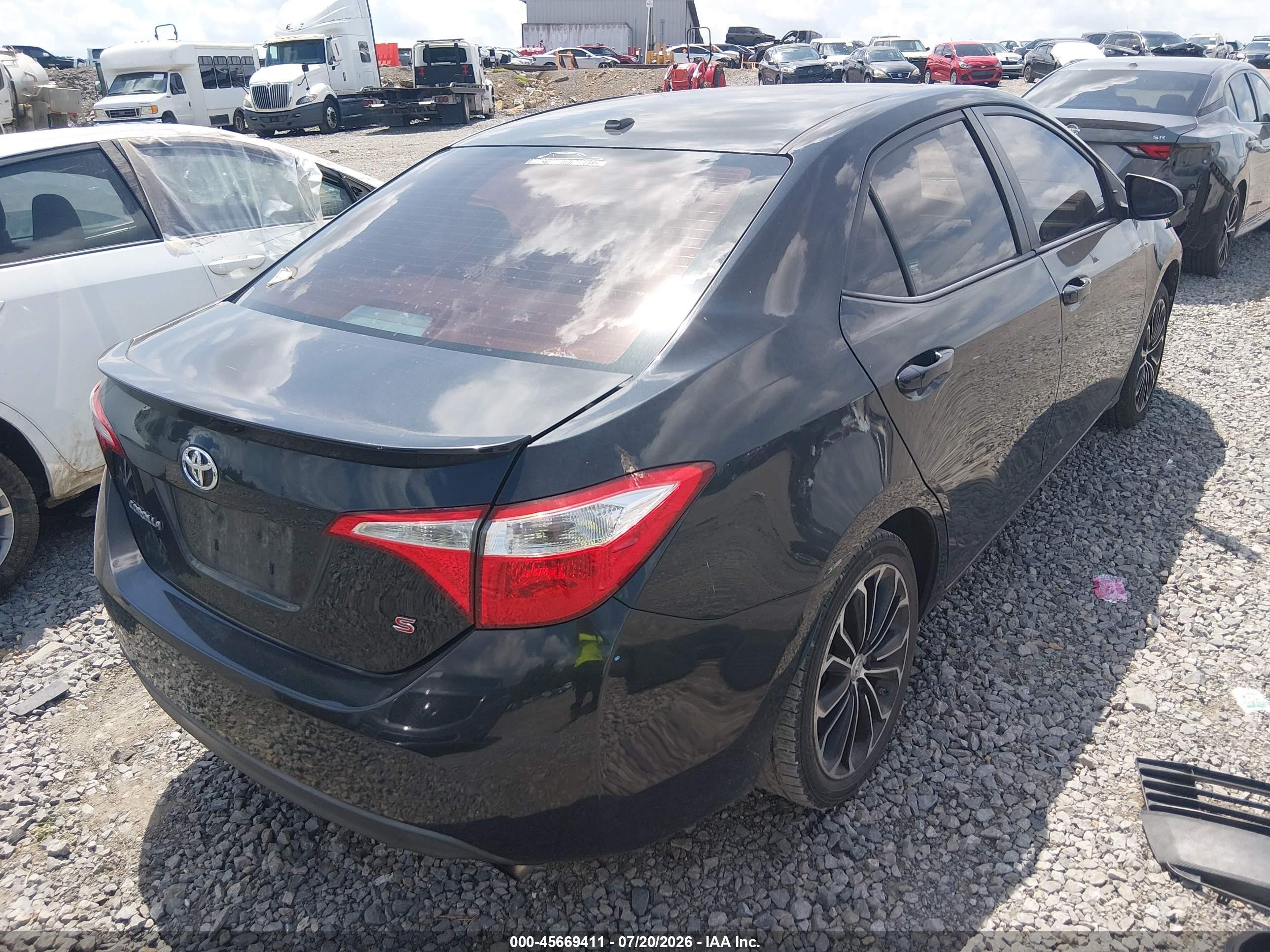 2015 Toyota Corolla S Plus Black vin: 2T1BURHE7FC463933