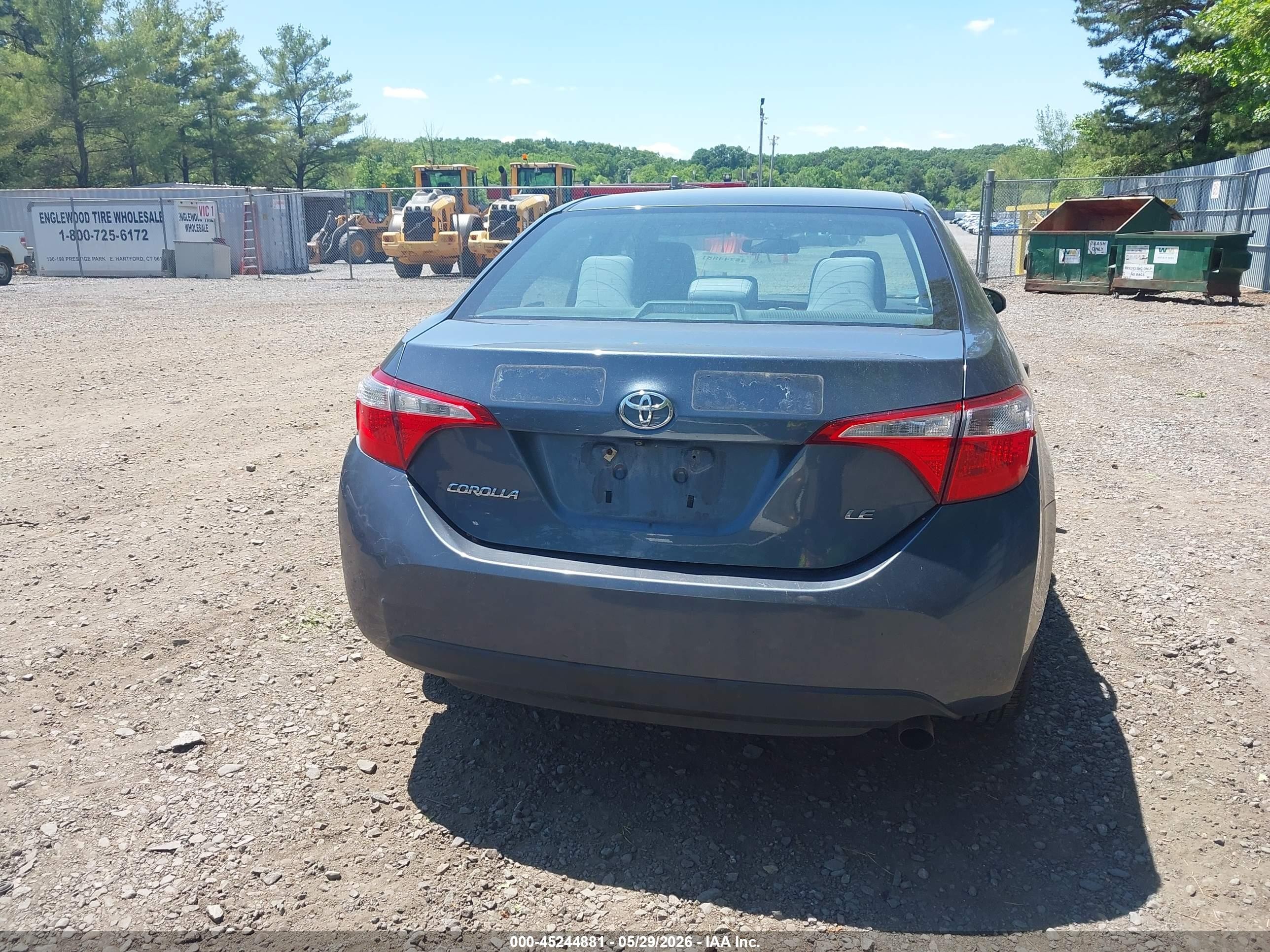 2015 Toyota Corolla Le Gray vin: 2T1BURHE7FC475354