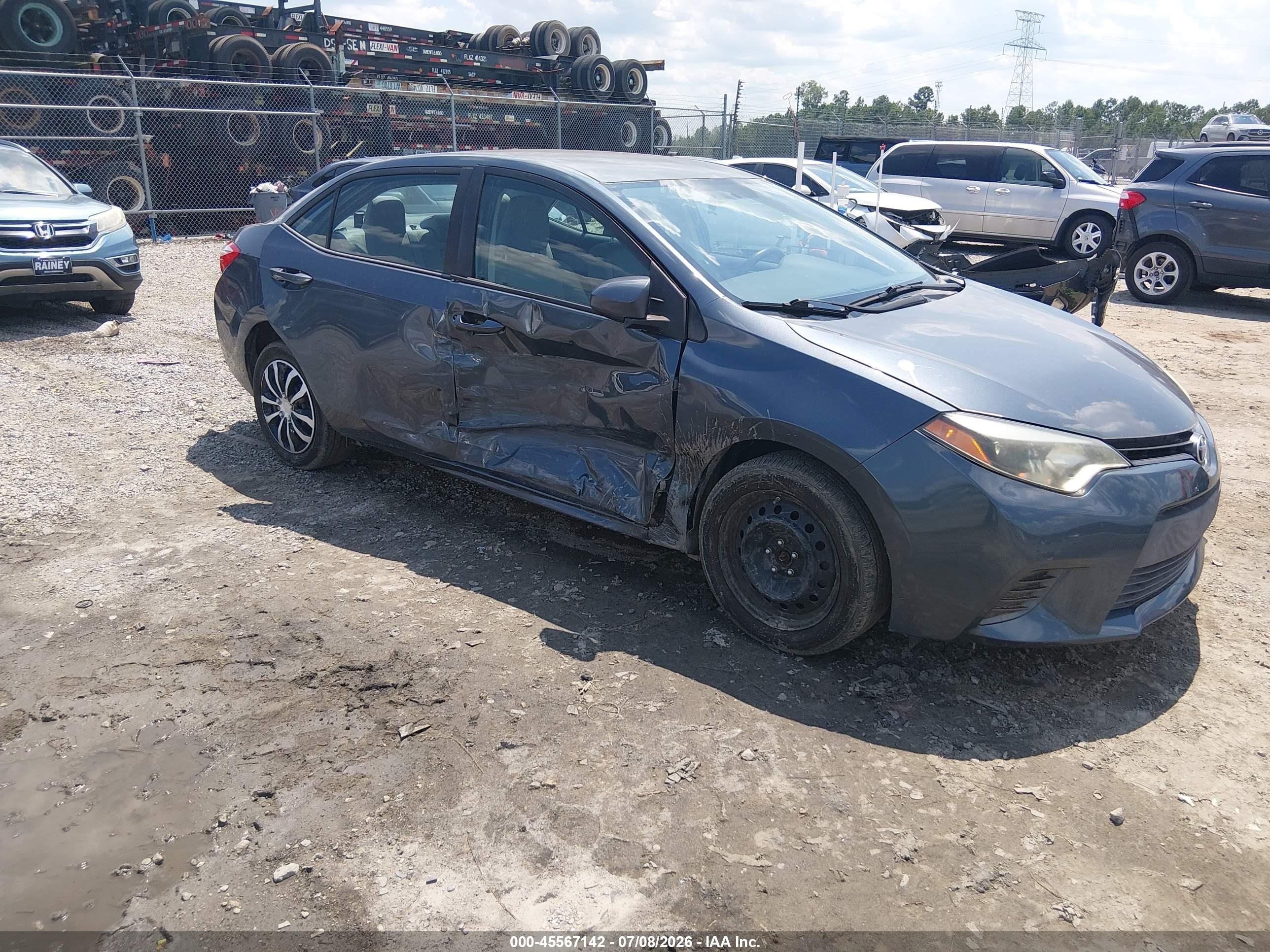 2015 Toyota Corolla Le Gray vin: 2T1BURHE7FC481218