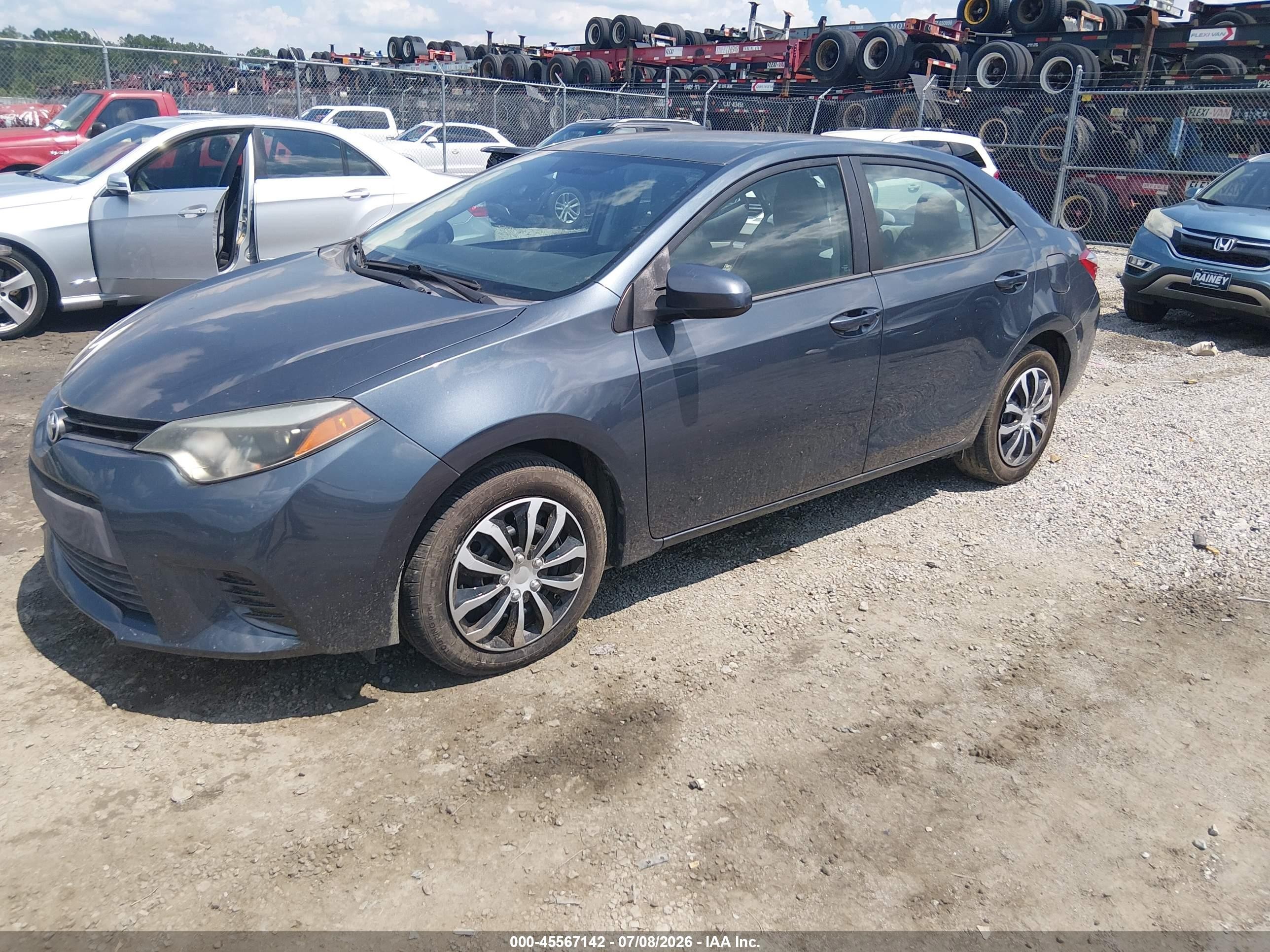2015 Toyota Corolla Le Gray vin: 2T1BURHE7FC481218