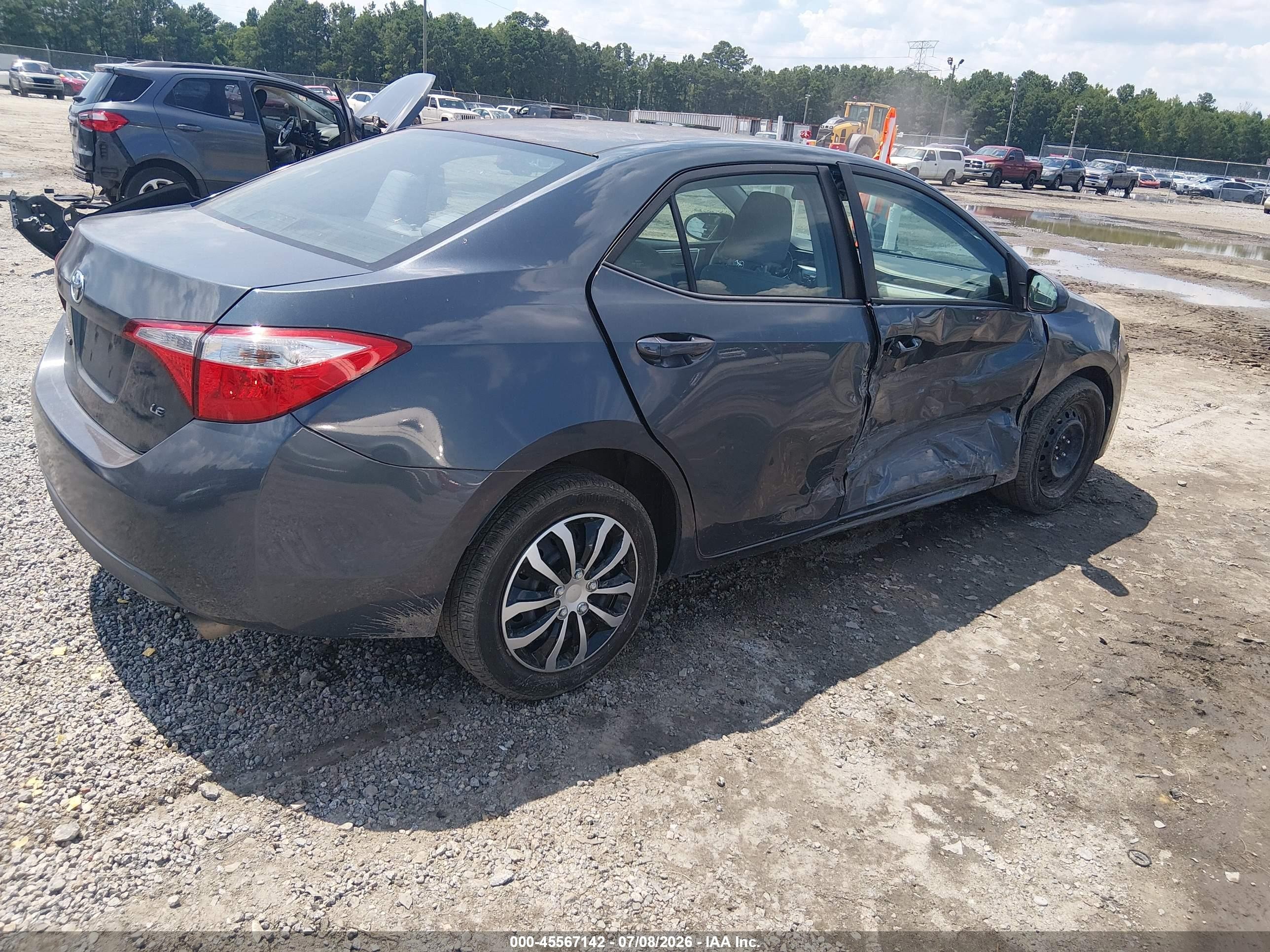 2015 Toyota Corolla Le Gray vin: 2T1BURHE7FC481218