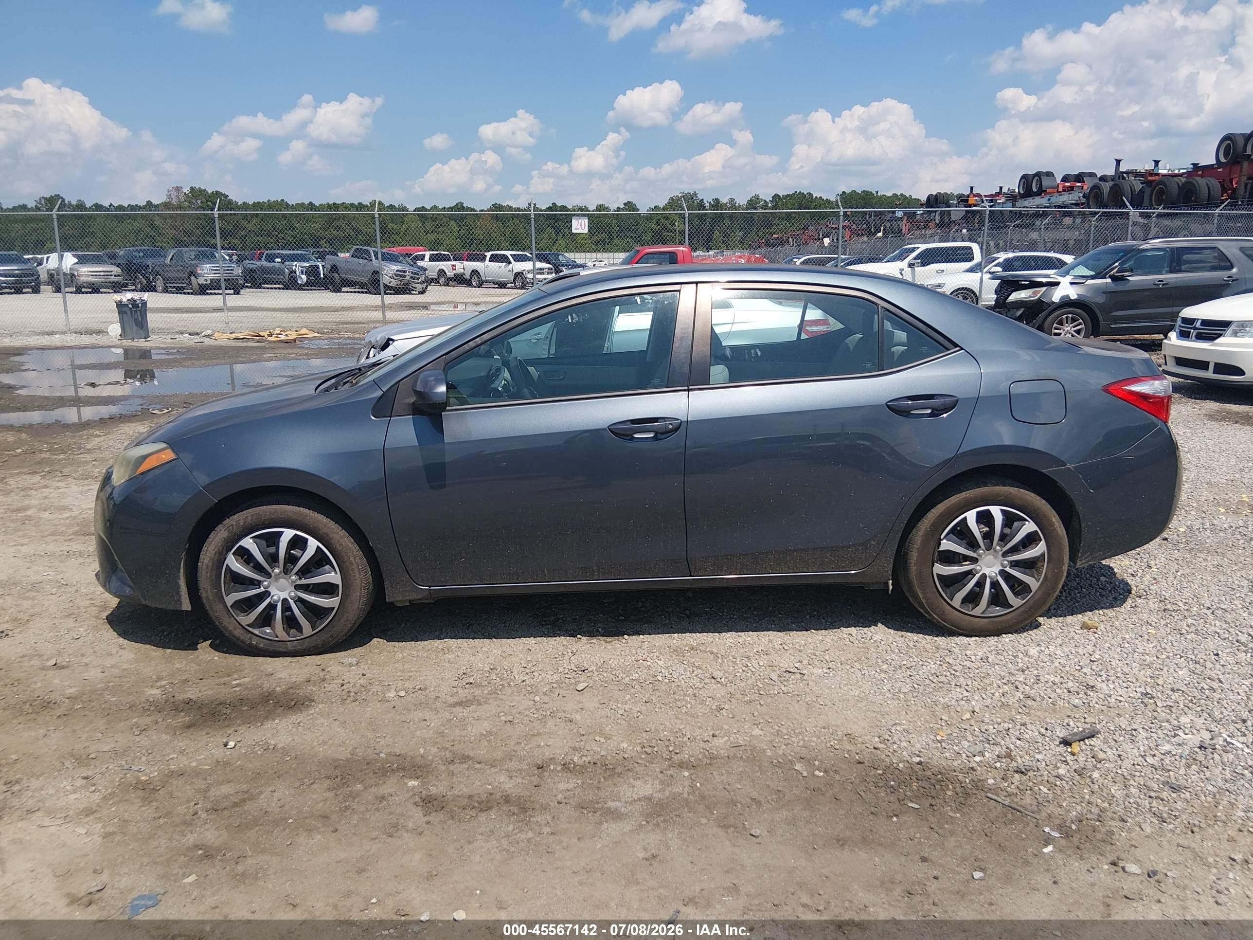 2015 Toyota Corolla Le Gray vin: 2T1BURHE7FC481218