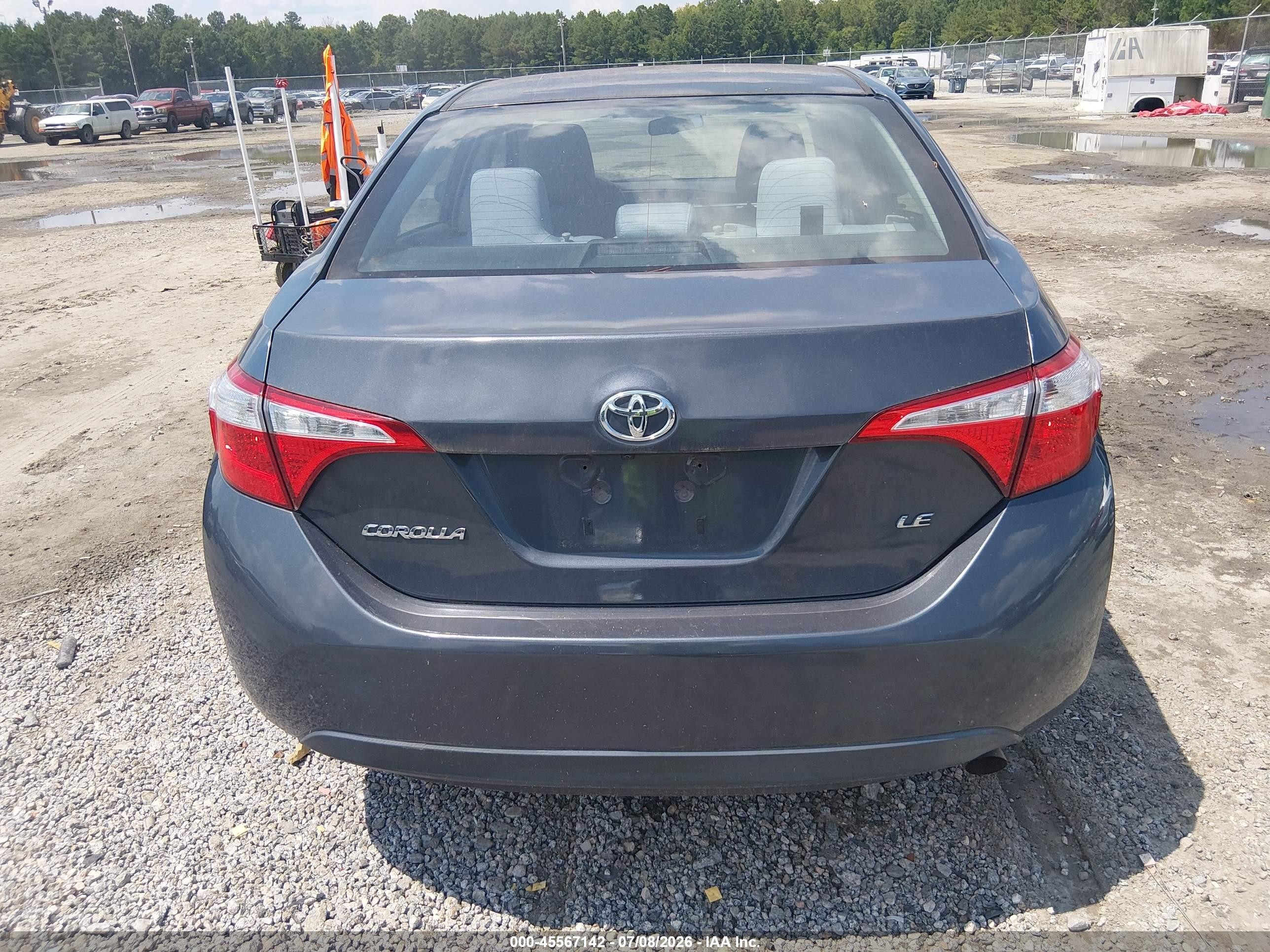 2015 Toyota Corolla Le Gray vin: 2T1BURHE7FC481218