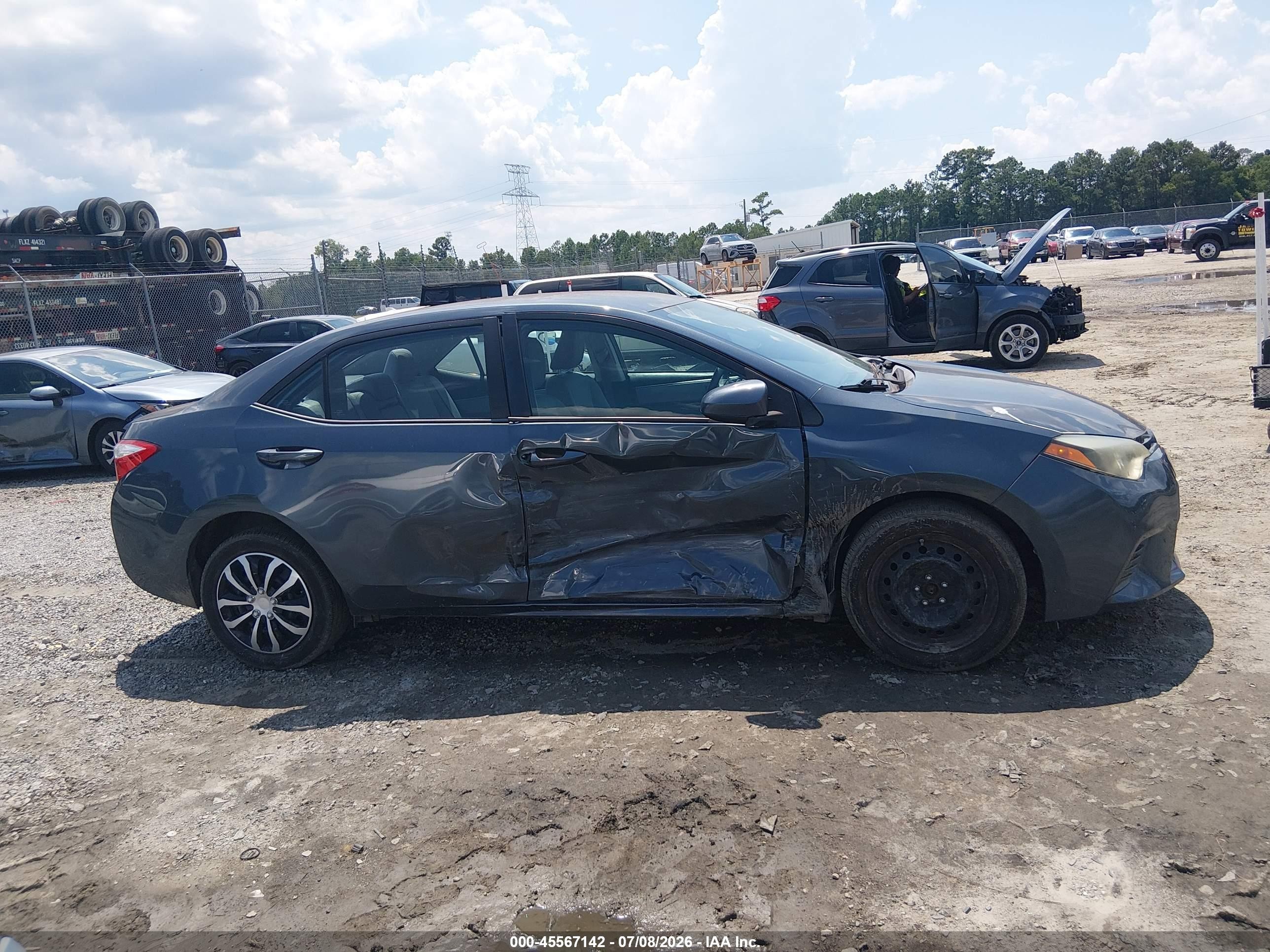 2015 Toyota Corolla Le Gray vin: 2T1BURHE7FC481218