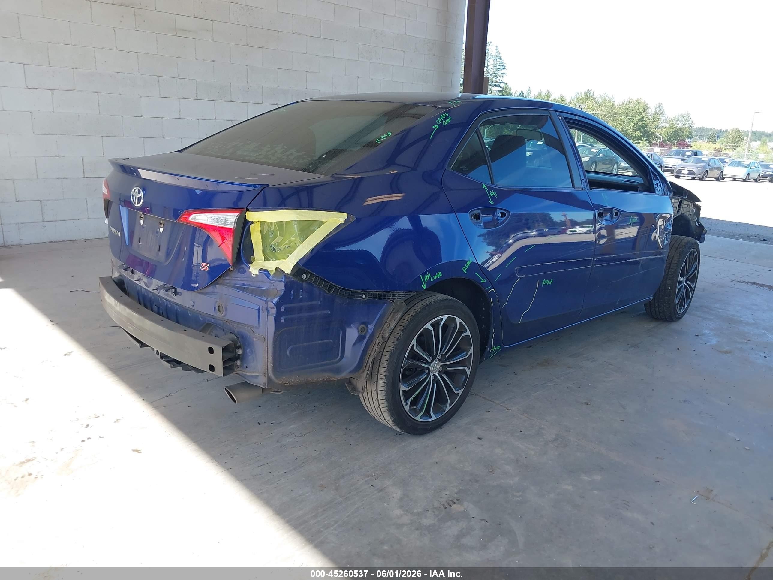 2016 Toyota Corolla S Plus Blue vin: 2T1BURHE7GC503980