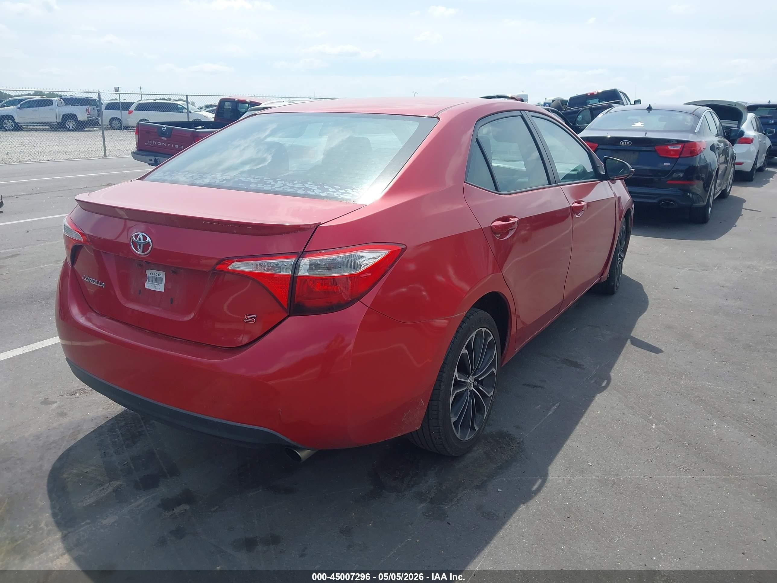 2016 Toyota Corolla L/le/le Plus/le Premium/s/s Plus/s Premium/s W/special Edition Pkg Red vin: 2T1BURHE7GC682764