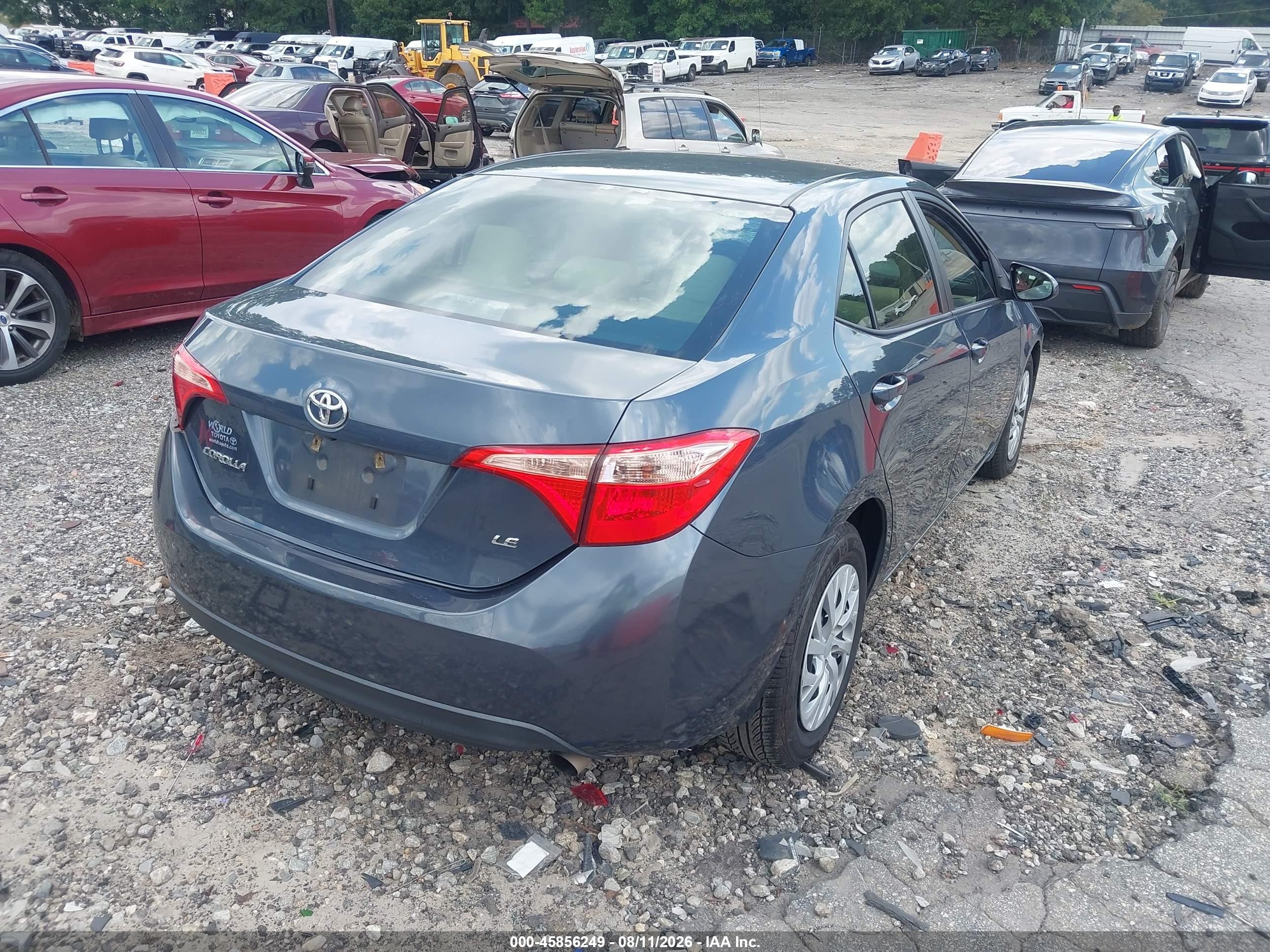 2017 Toyota Corolla Le Gray vin: 2T1BURHE7HC758114