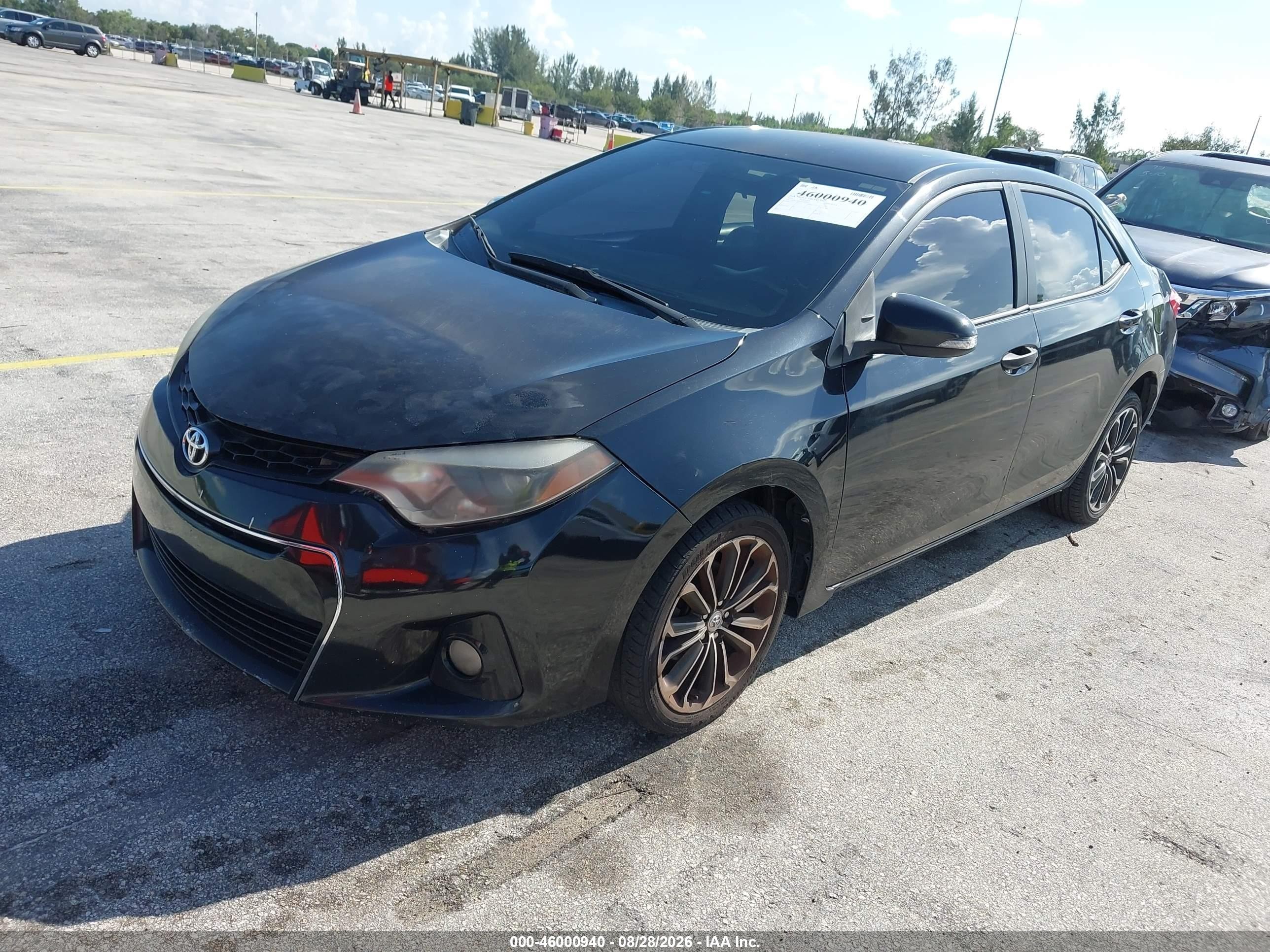 2014 Toyota Corolla S Plus Black vin: 2T1BURHE8EC000844