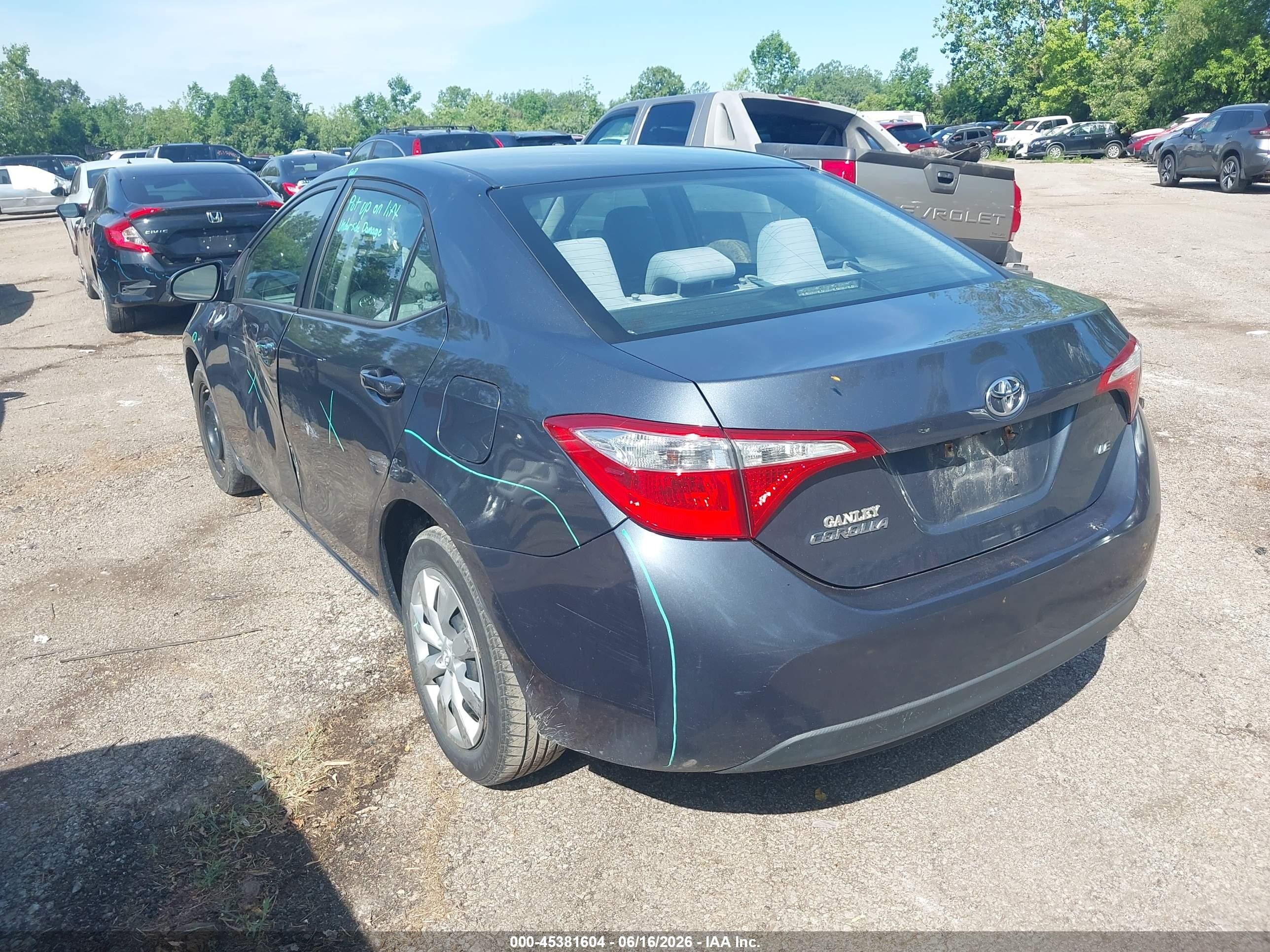 2014 Toyota Corolla Le Gray vin: 2T1BURHE8EC024514