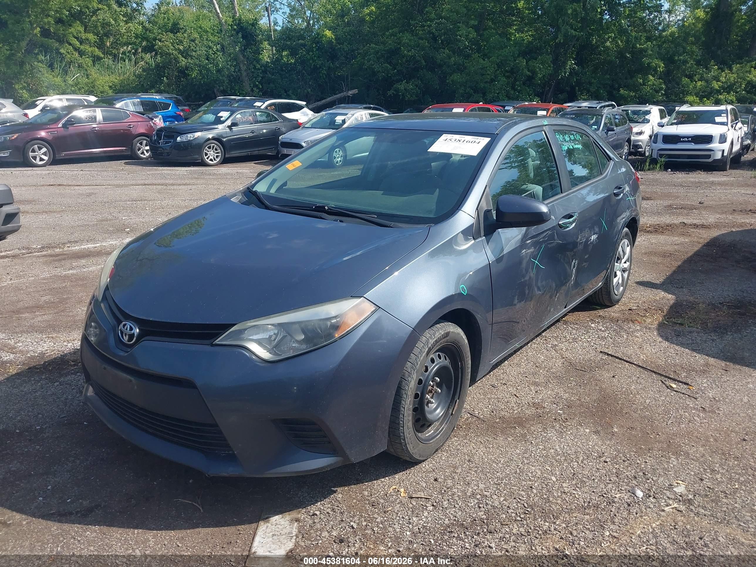 2014 Toyota Corolla Le Gray vin: 2T1BURHE8EC024514