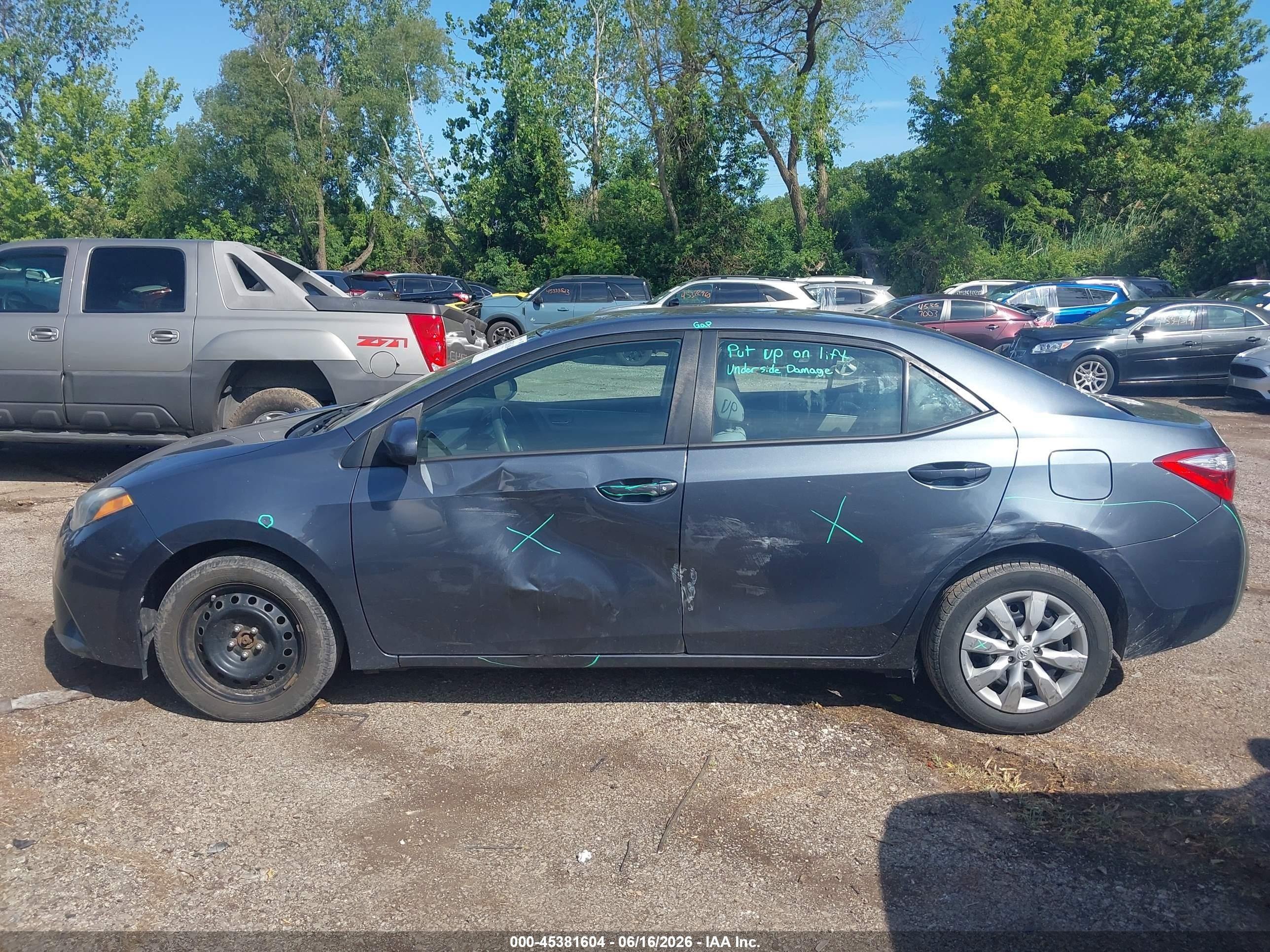 2014 Toyota Corolla Le Gray vin: 2T1BURHE8EC024514