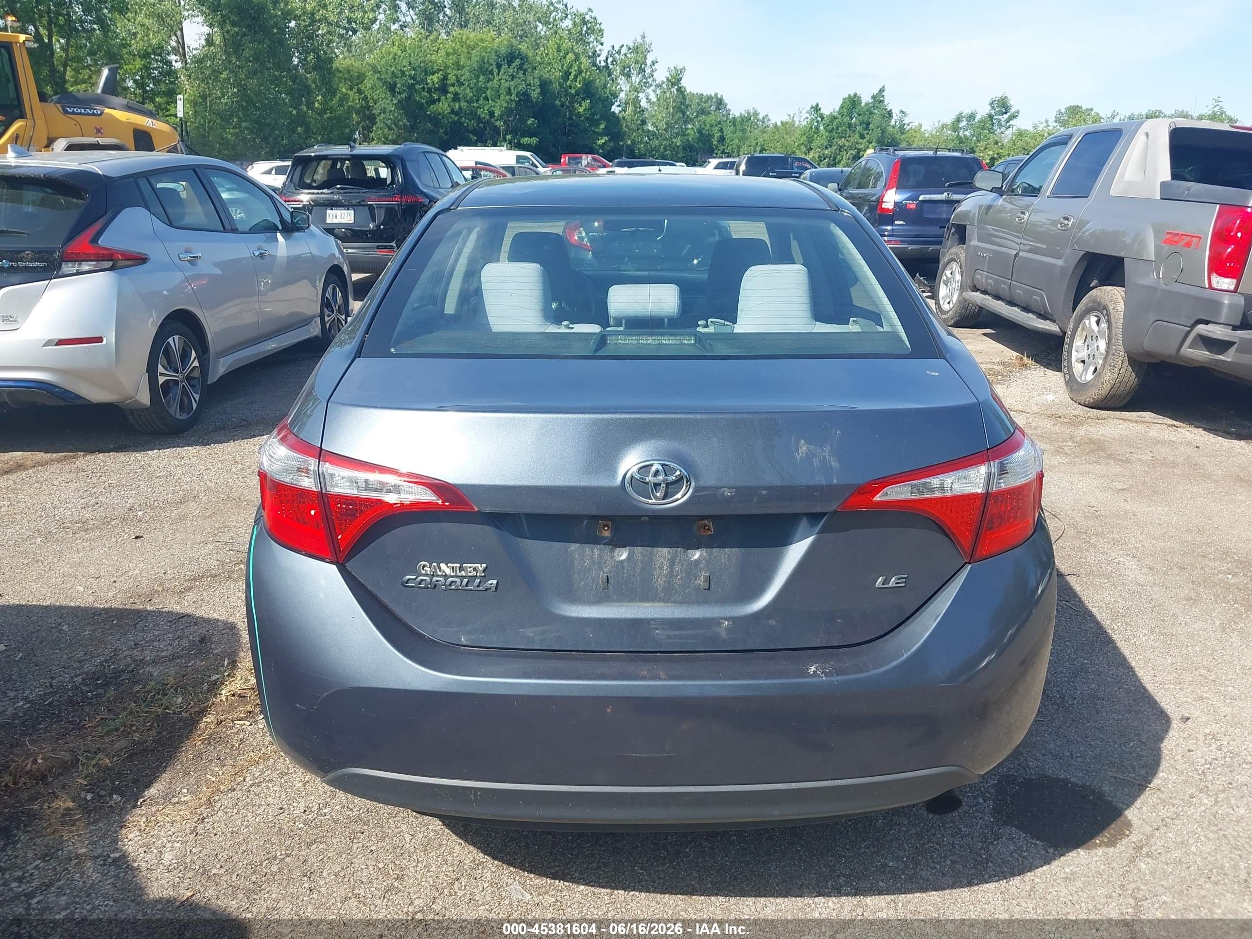2014 Toyota Corolla Le Gray vin: 2T1BURHE8EC024514