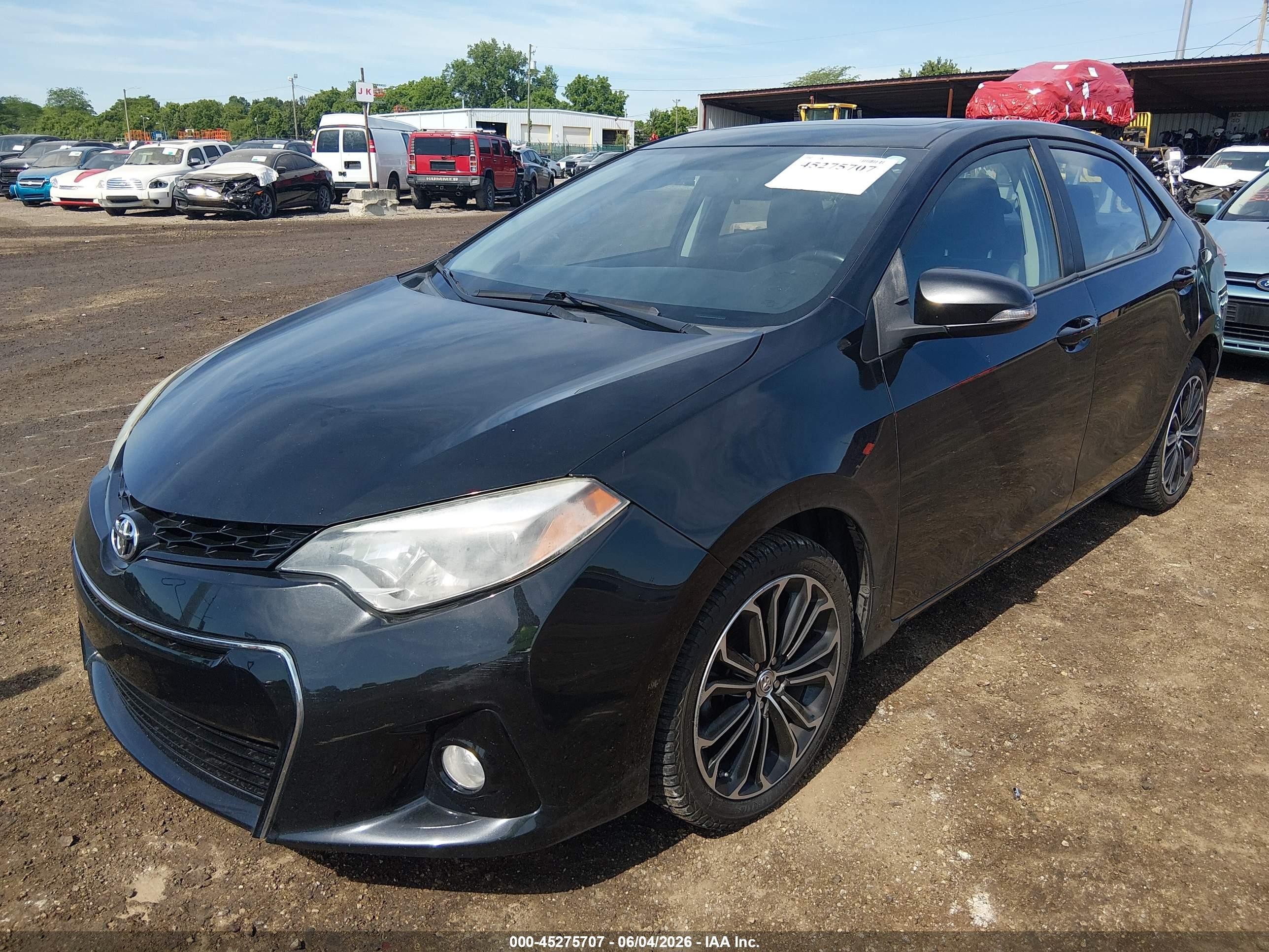 2014 Toyota Corolla S Plus Black vin: 2T1BURHE8EC077875
