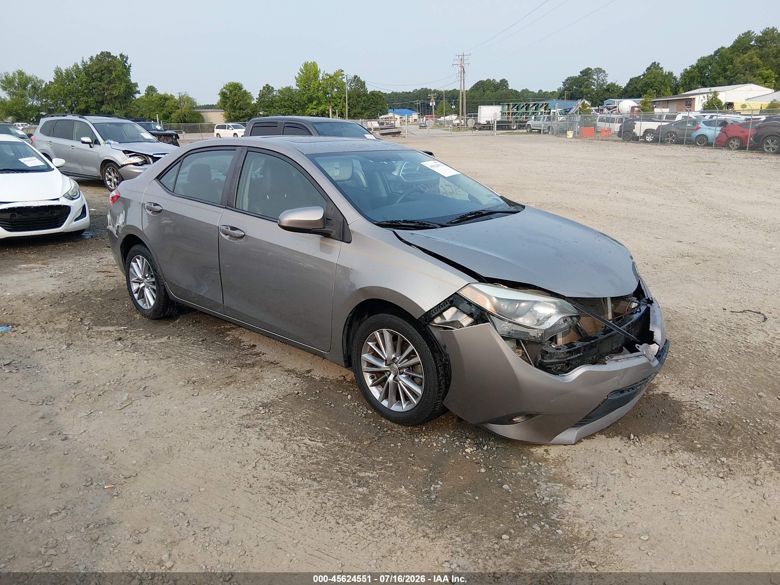 2014 Toyota Corolla Le Premium Gray vin: 2T1BURHE8EC096328