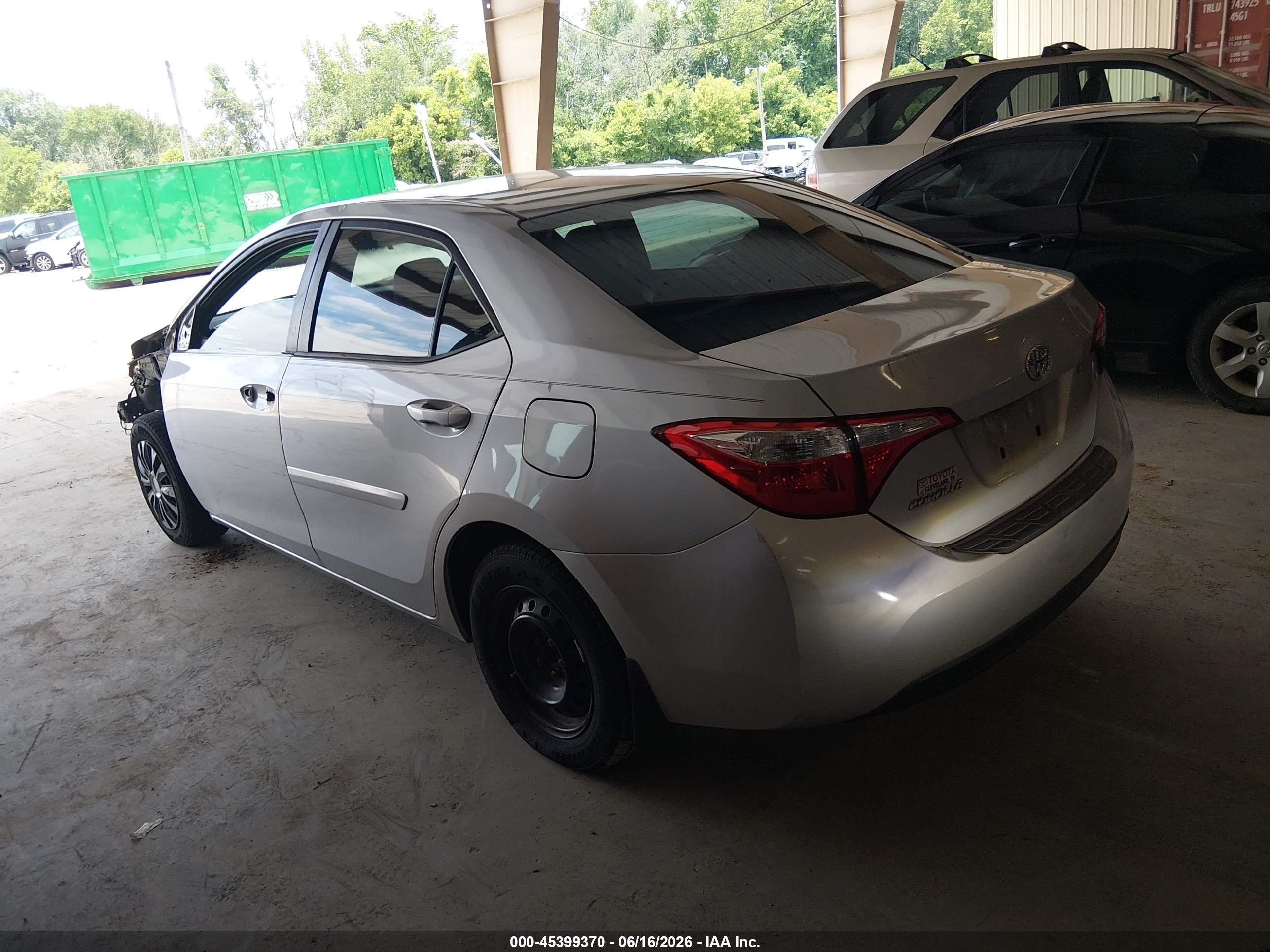 2014 Toyota Corolla L Silver vin: 2T1BURHE8EC123477