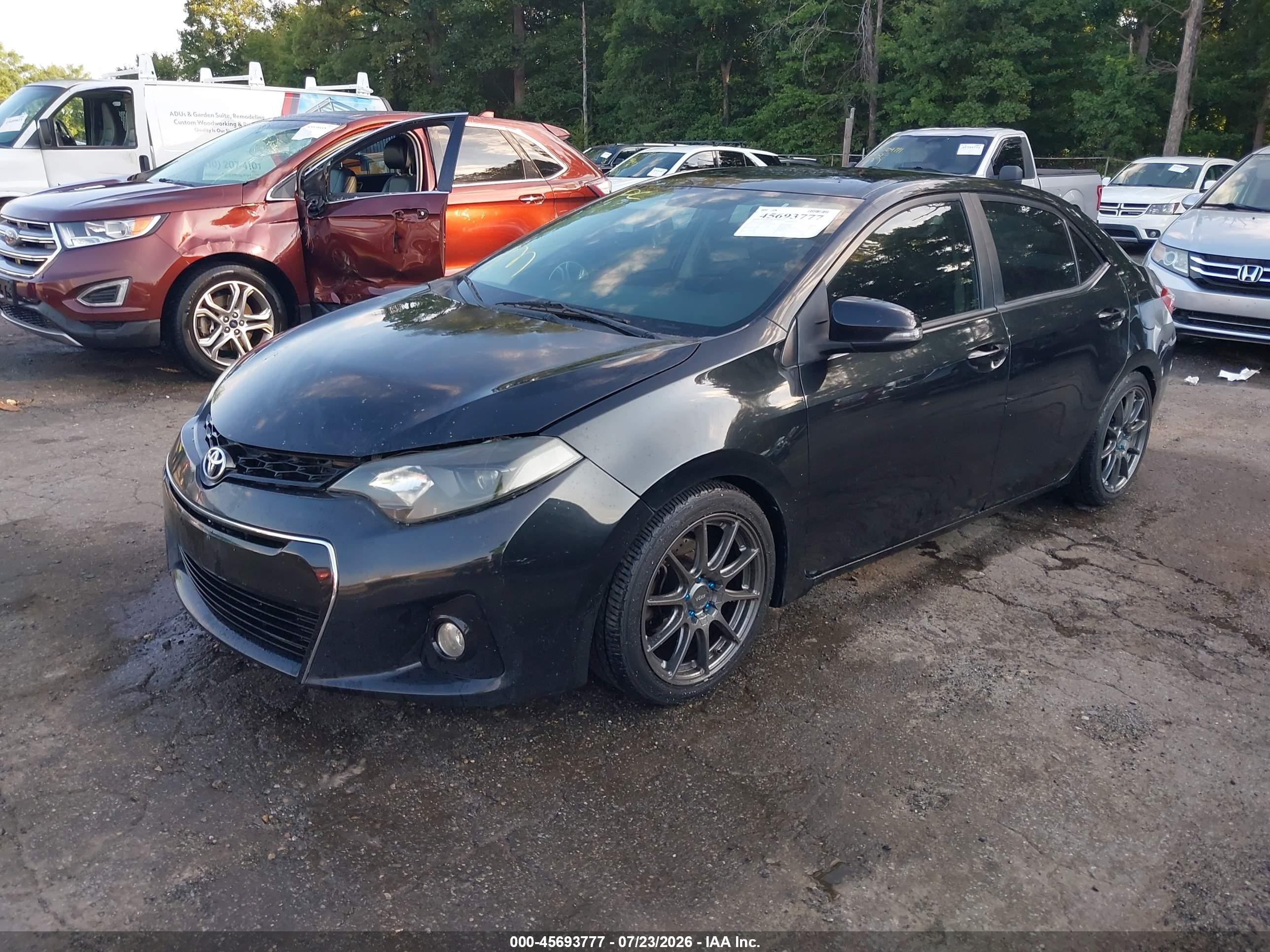 2014 Toyota Corolla S Plus Black vin: 2T1BURHE8EC128355