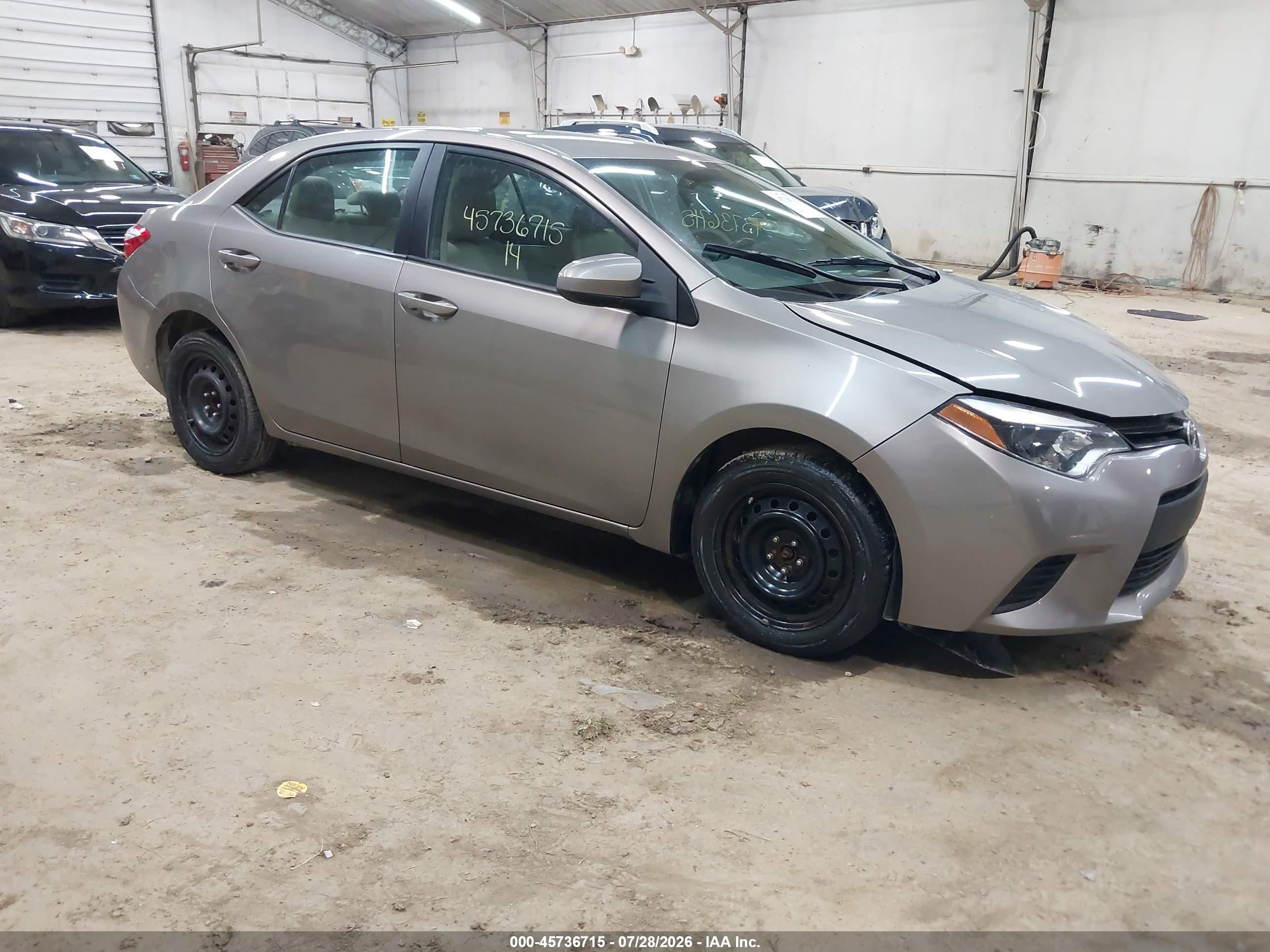 2014 Toyota Corolla Le Gray vin: 2T1BURHE8EC140814