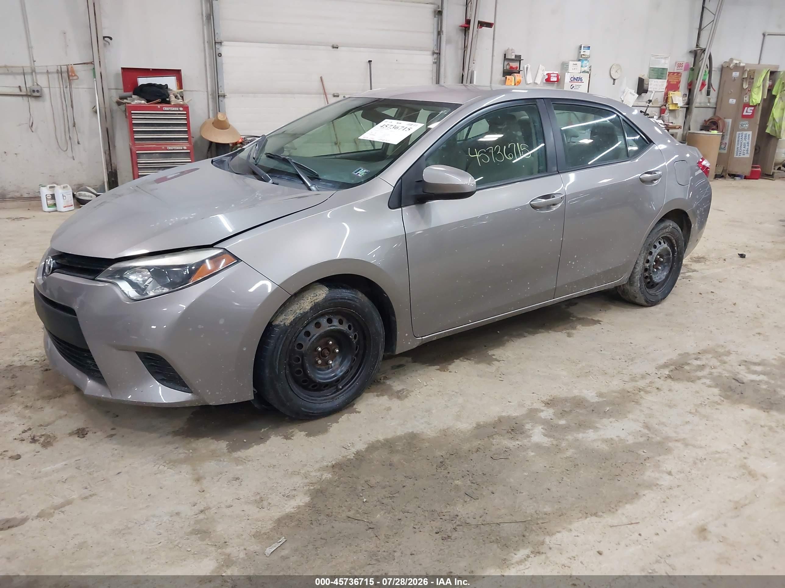 2014 Toyota Corolla Le Gray vin: 2T1BURHE8EC140814