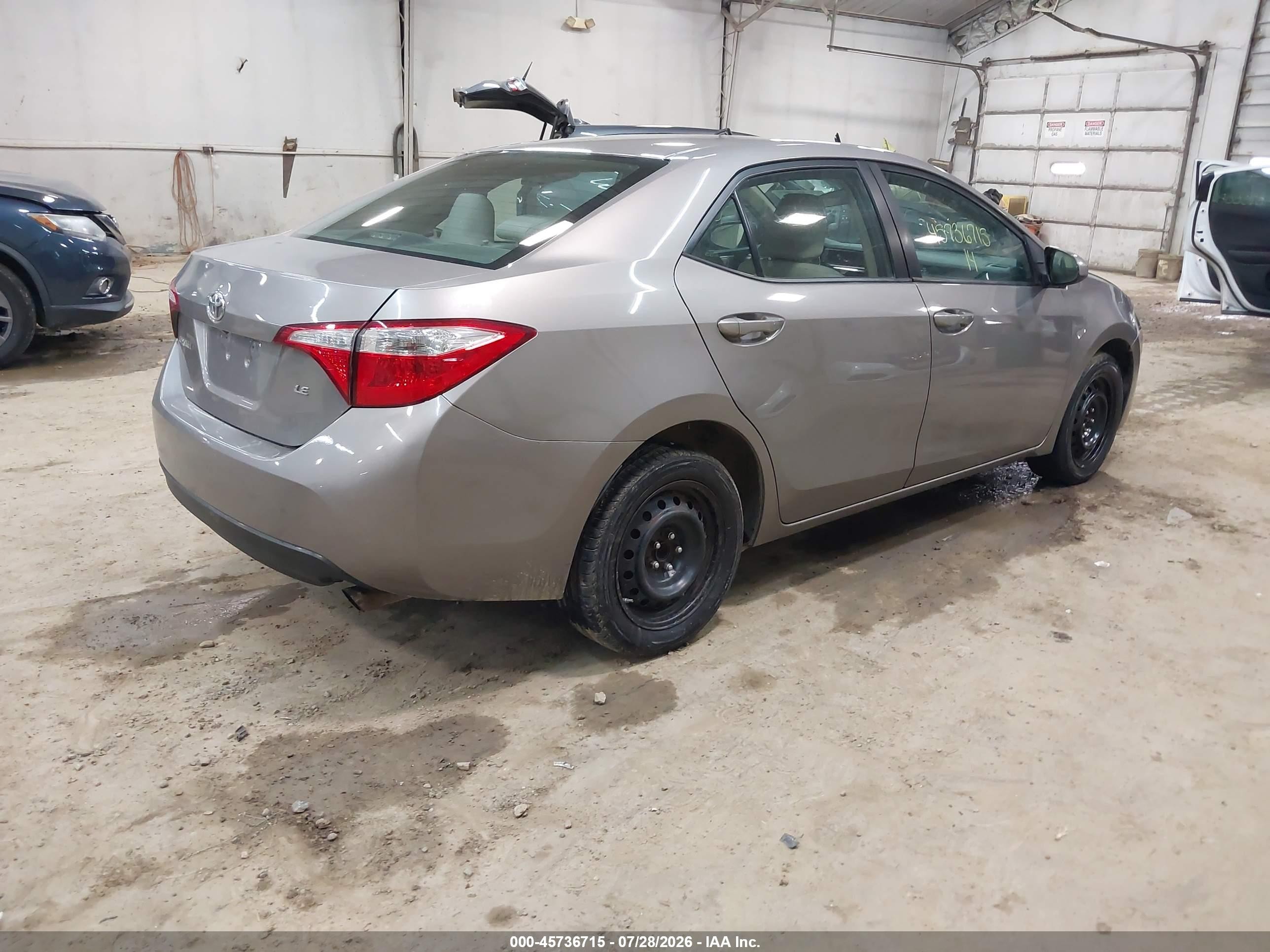 2014 Toyota Corolla Le Gray vin: 2T1BURHE8EC140814