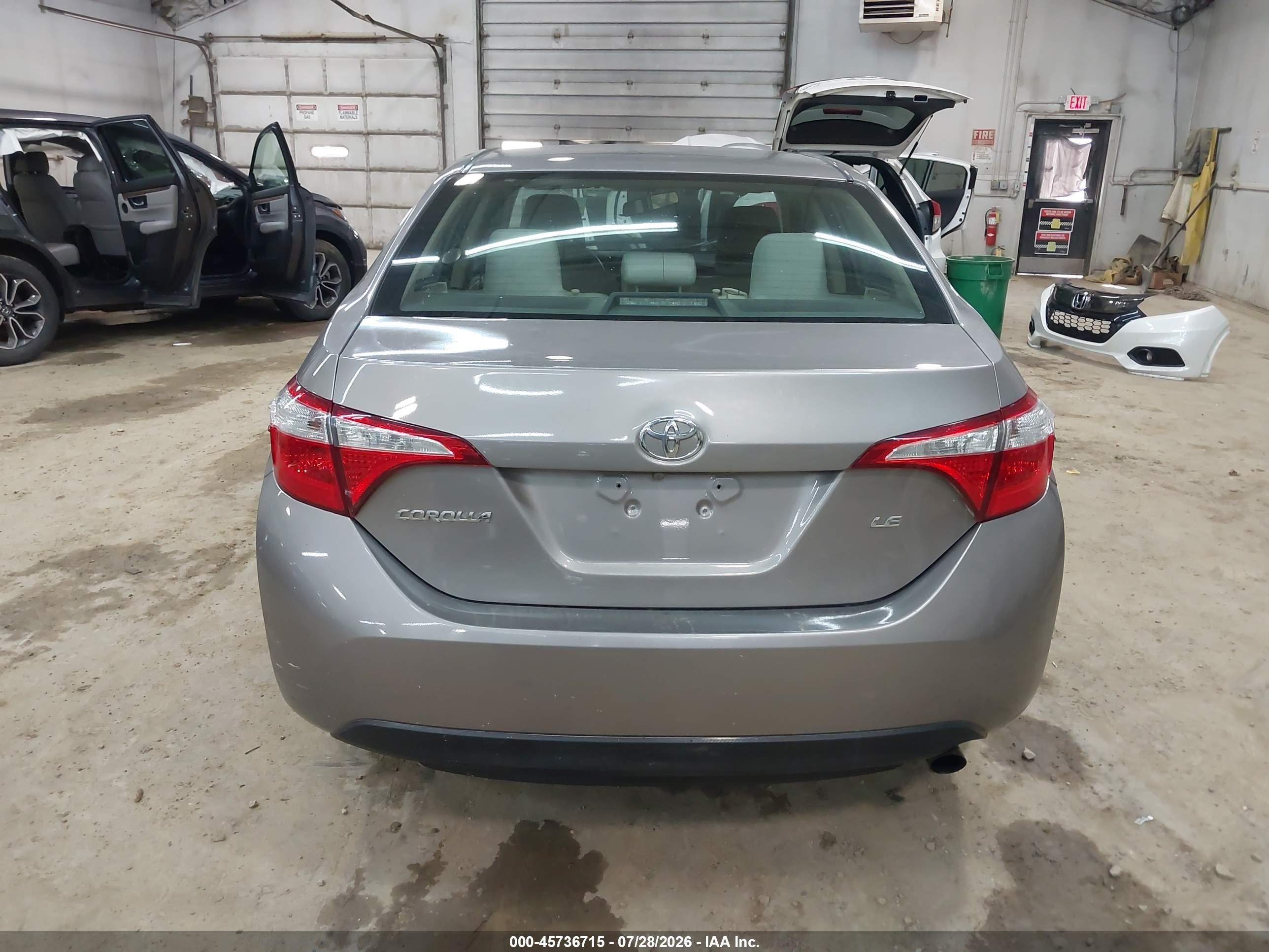 2014 Toyota Corolla Le Gray vin: 2T1BURHE8EC140814