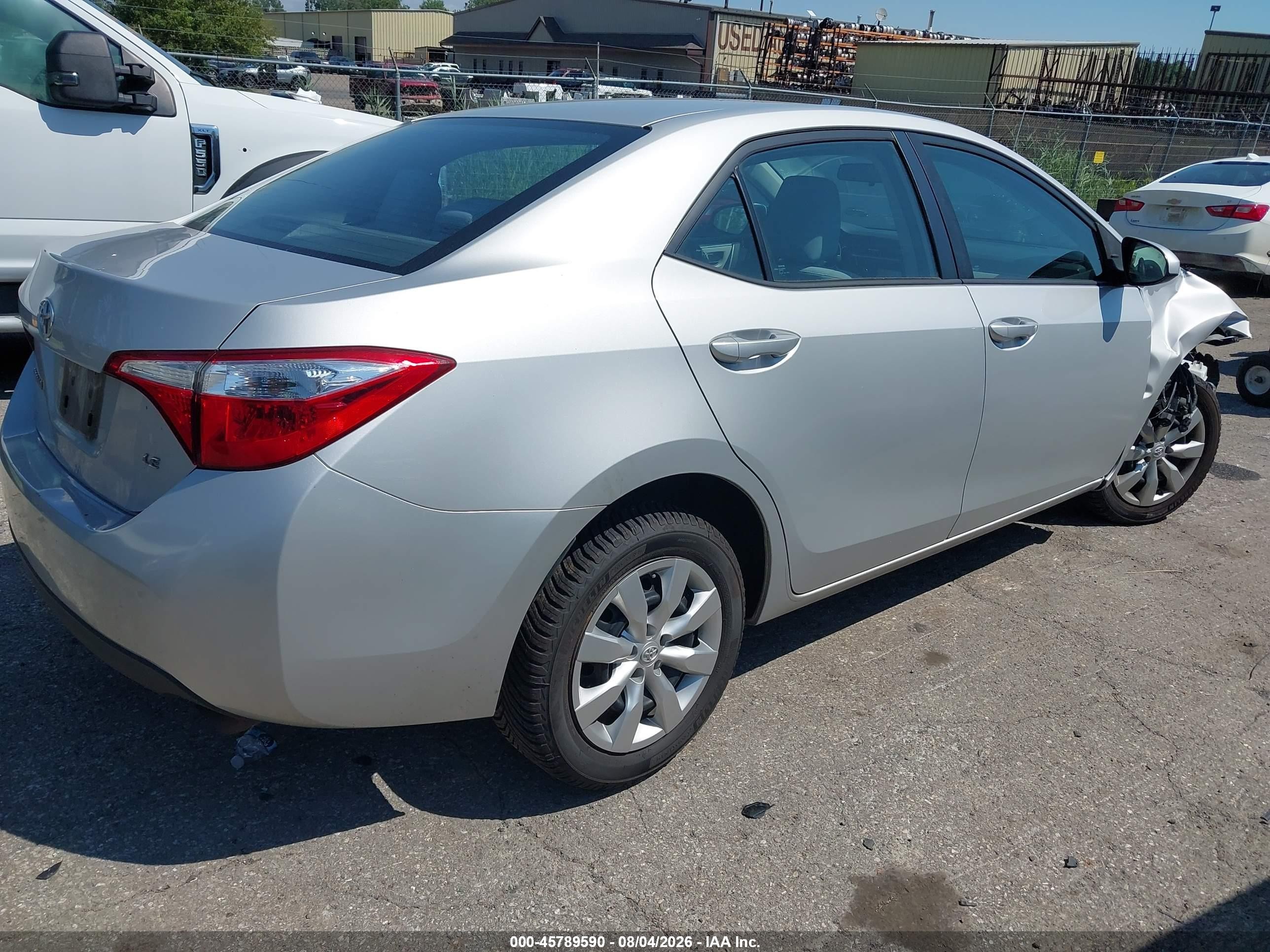 2014 Toyota Corolla Le Silver vin: 2T1BURHE8EC143003