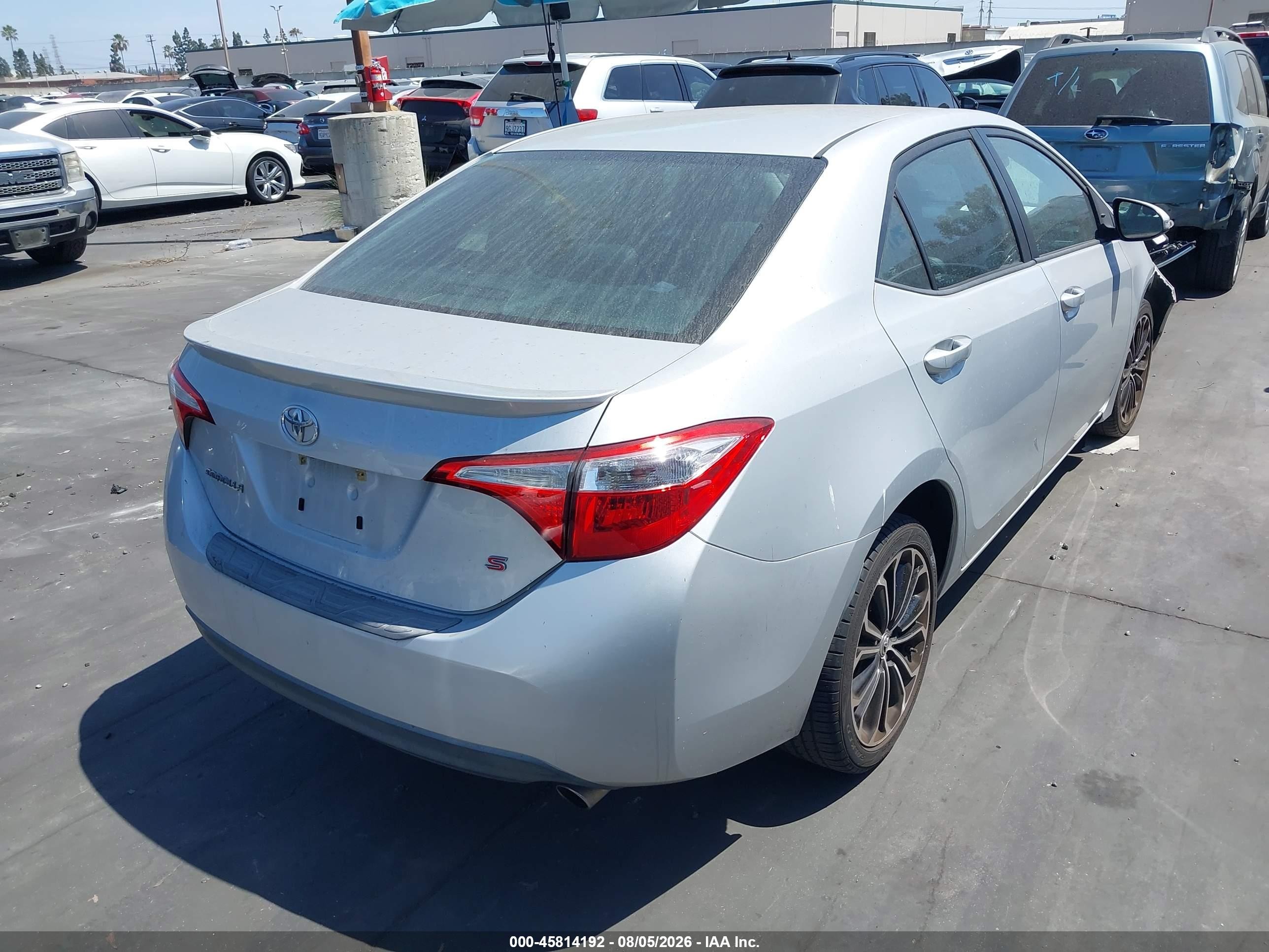 2014 Toyota Corolla S Plus Silver vin: 2T1BURHE8EC143812