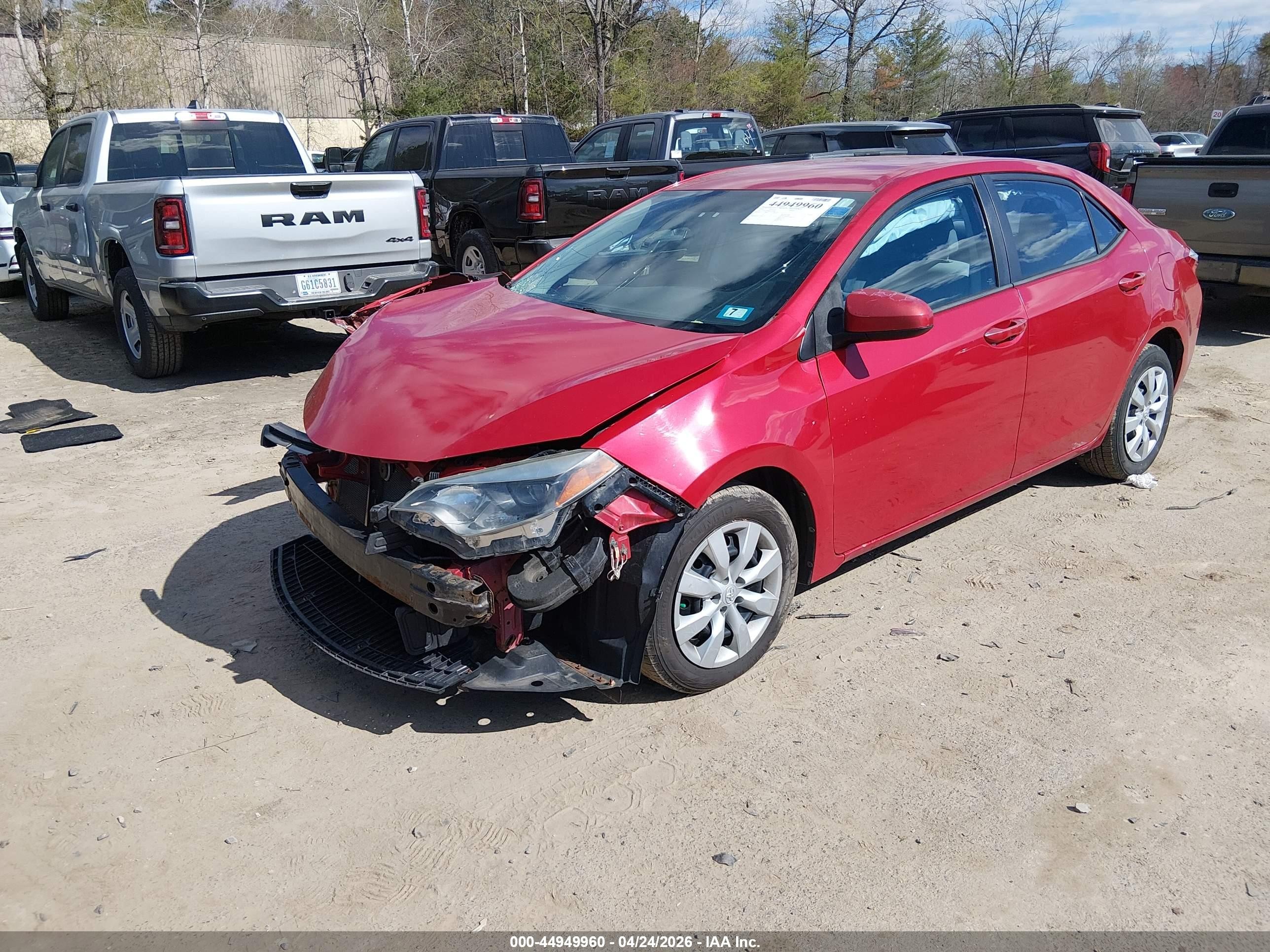 2014 Toyota Corolla Le Красный vin: 2T1BURHE8EC158360