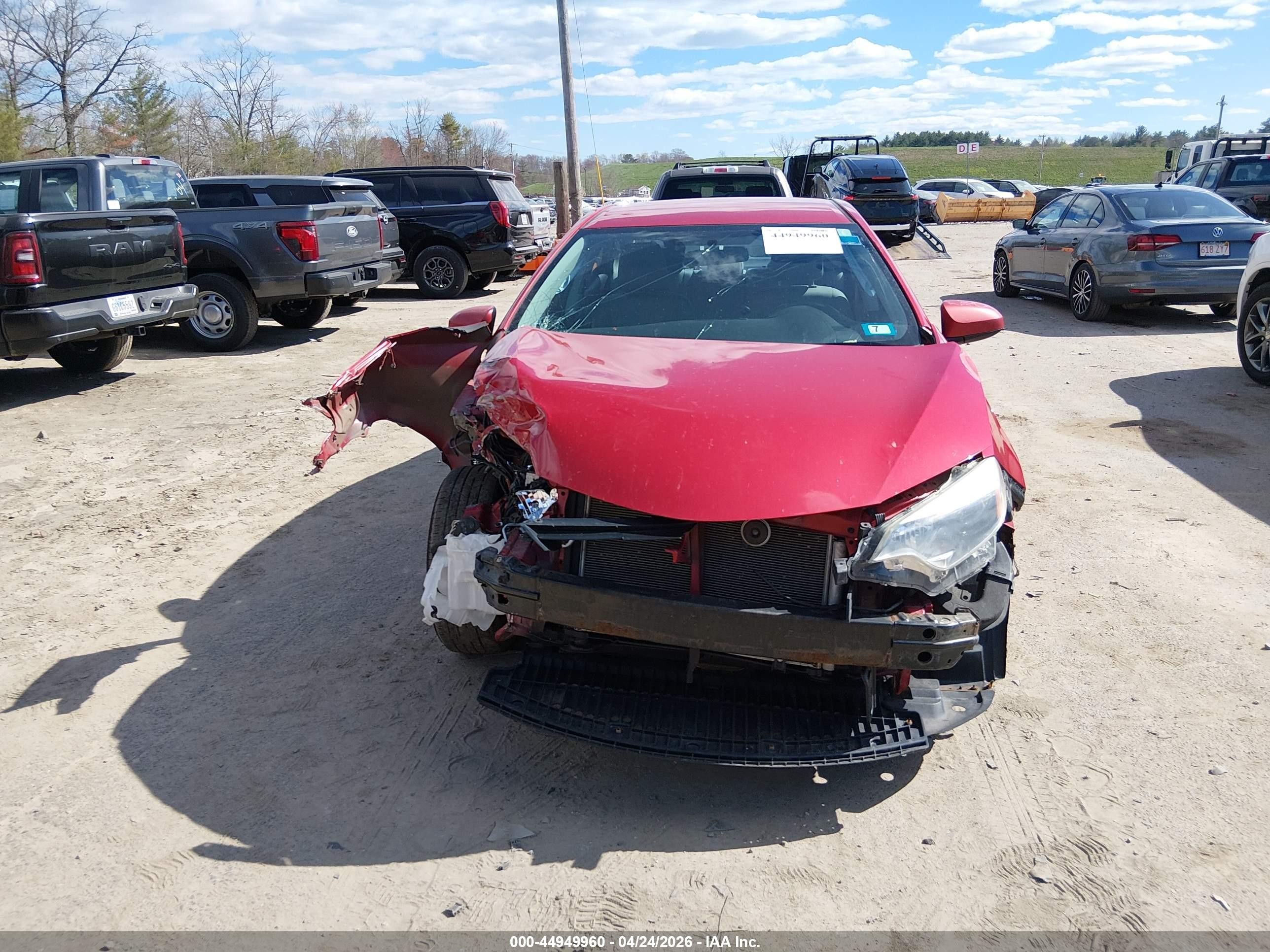 2014 Toyota Corolla Le Красный vin: 2T1BURHE8EC158360