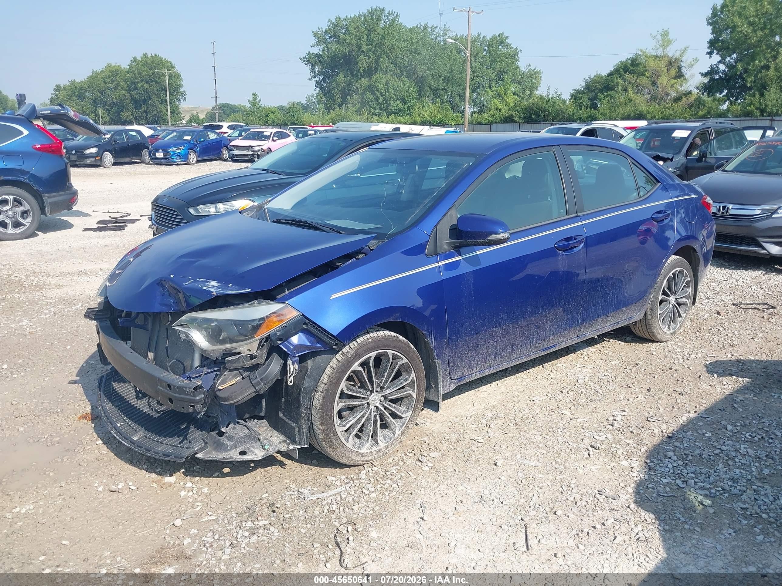2014 Toyota Corolla S Plus Синий vin: 2T1BURHE8EC158584