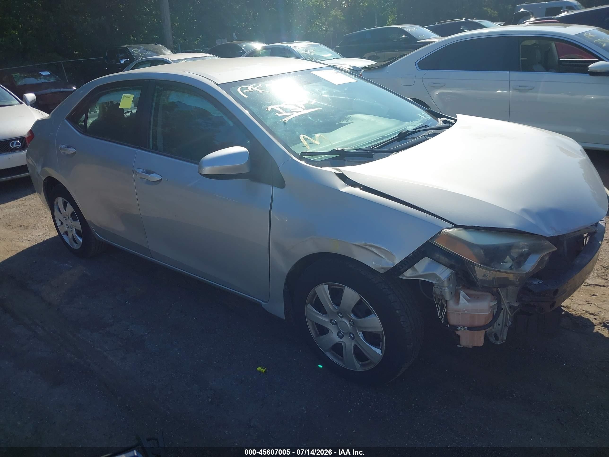 2014 Toyota Corolla Le Gray vin: 2T1BURHE8EC166250