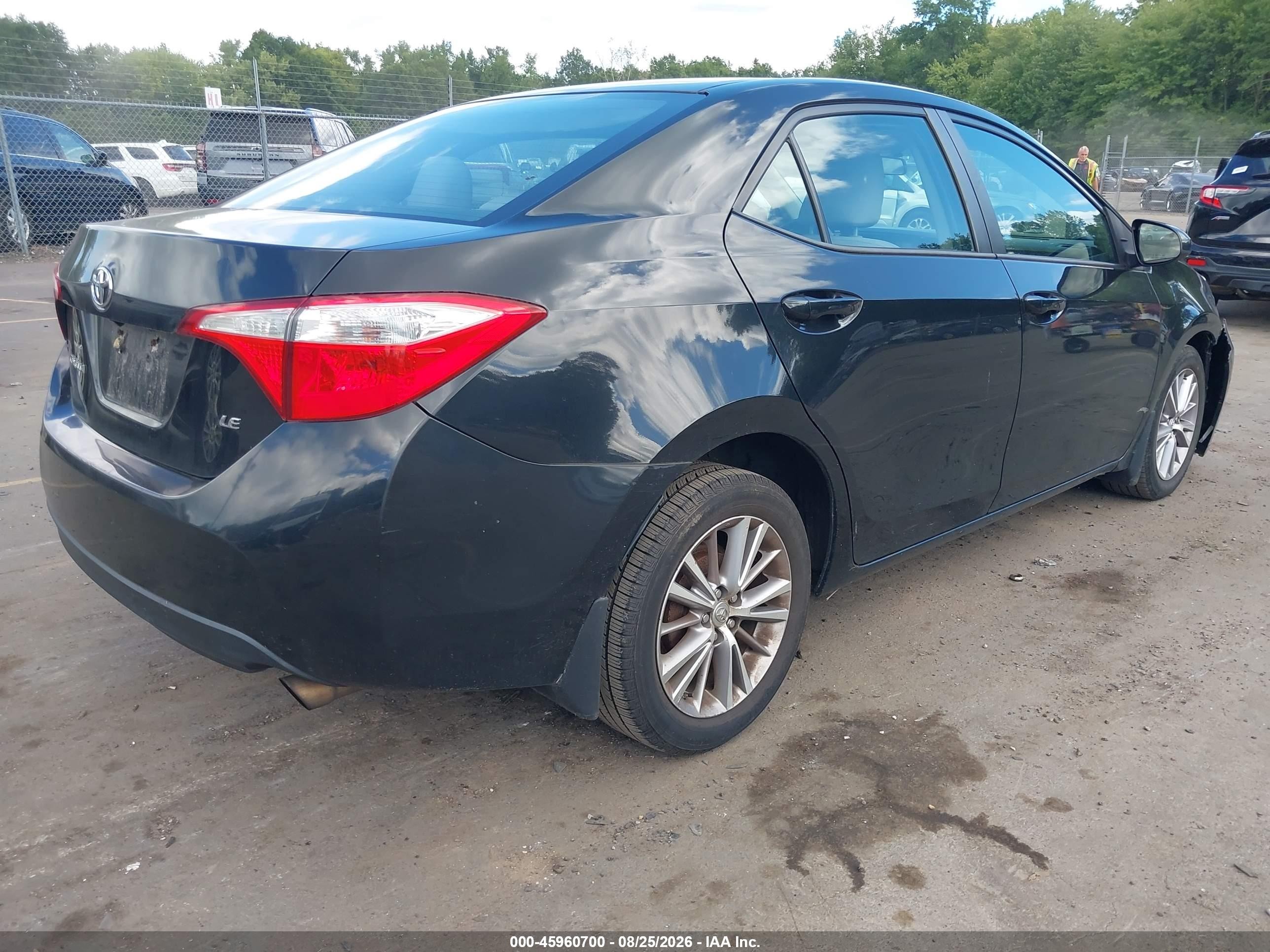 2015 Toyota Corolla Le Plus Black vin: 2T1BURHE8FC241319