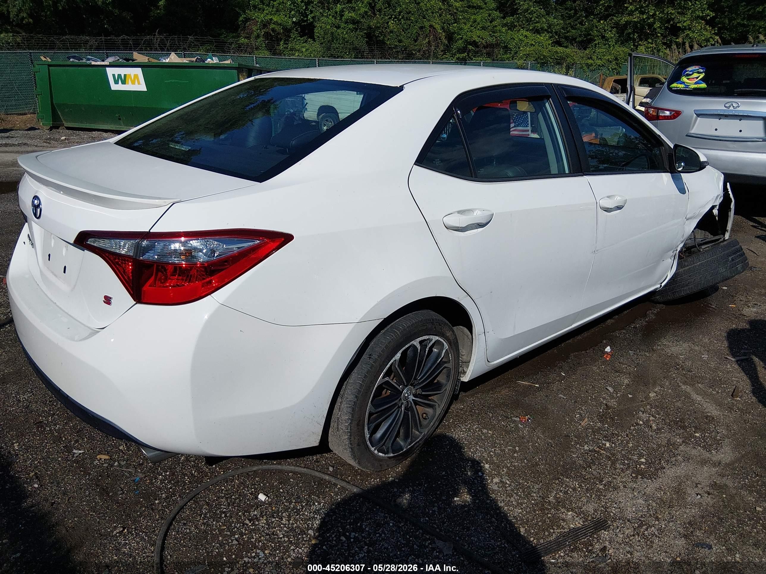 2015 Toyota Corolla S Plus White vin: 2T1BURHE8FC320974