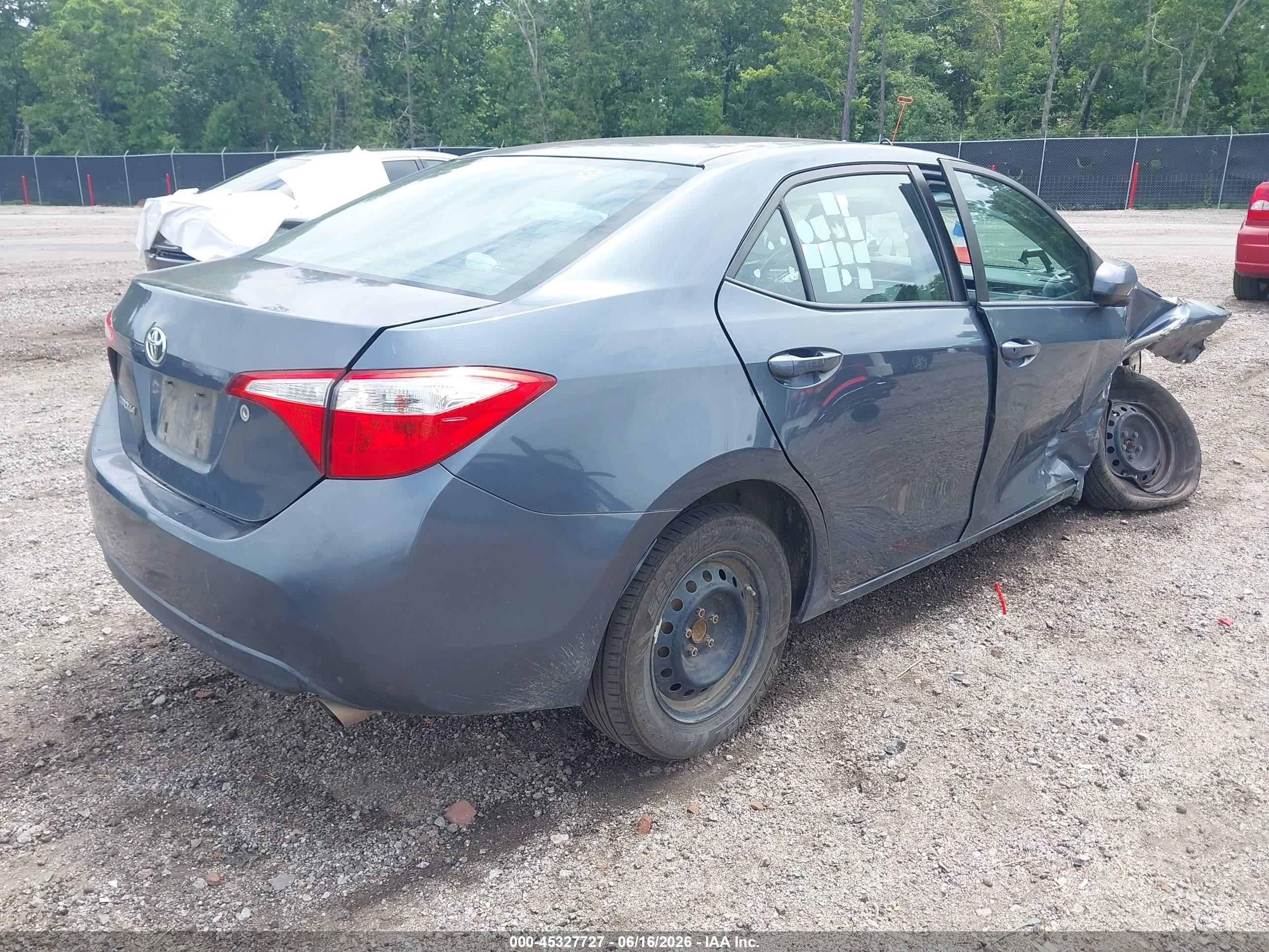 2015 Toyota Corolla L Gray vin: 2T1BURHE8FC322966