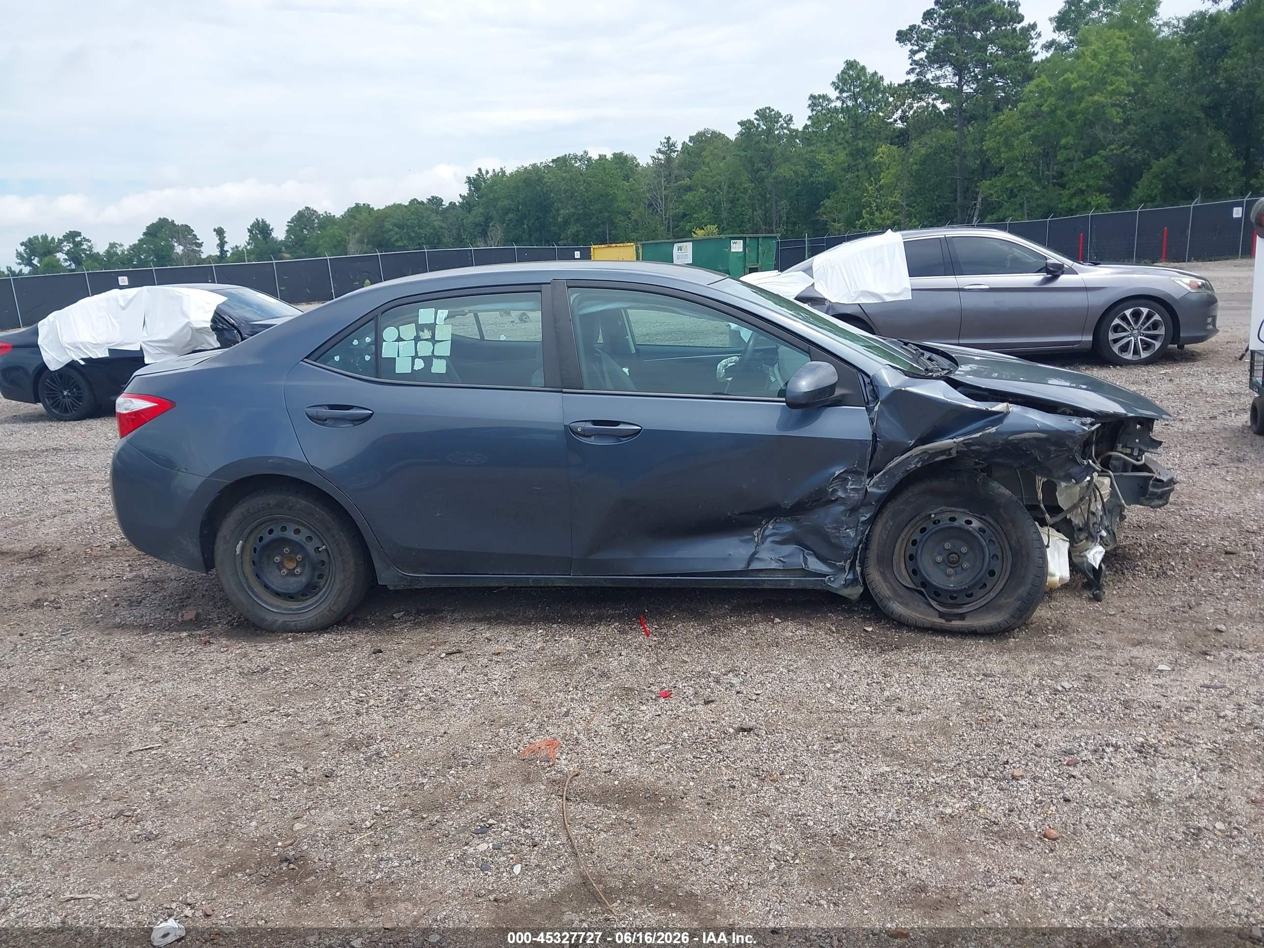 2015 Toyota Corolla L Gray vin: 2T1BURHE8FC322966