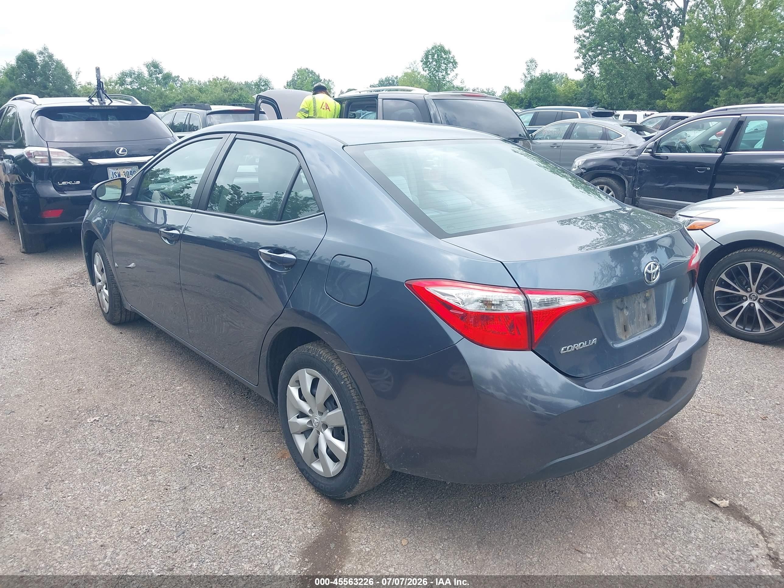 2015 Toyota Corolla Le Blue vin: 2T1BURHE8FC337208