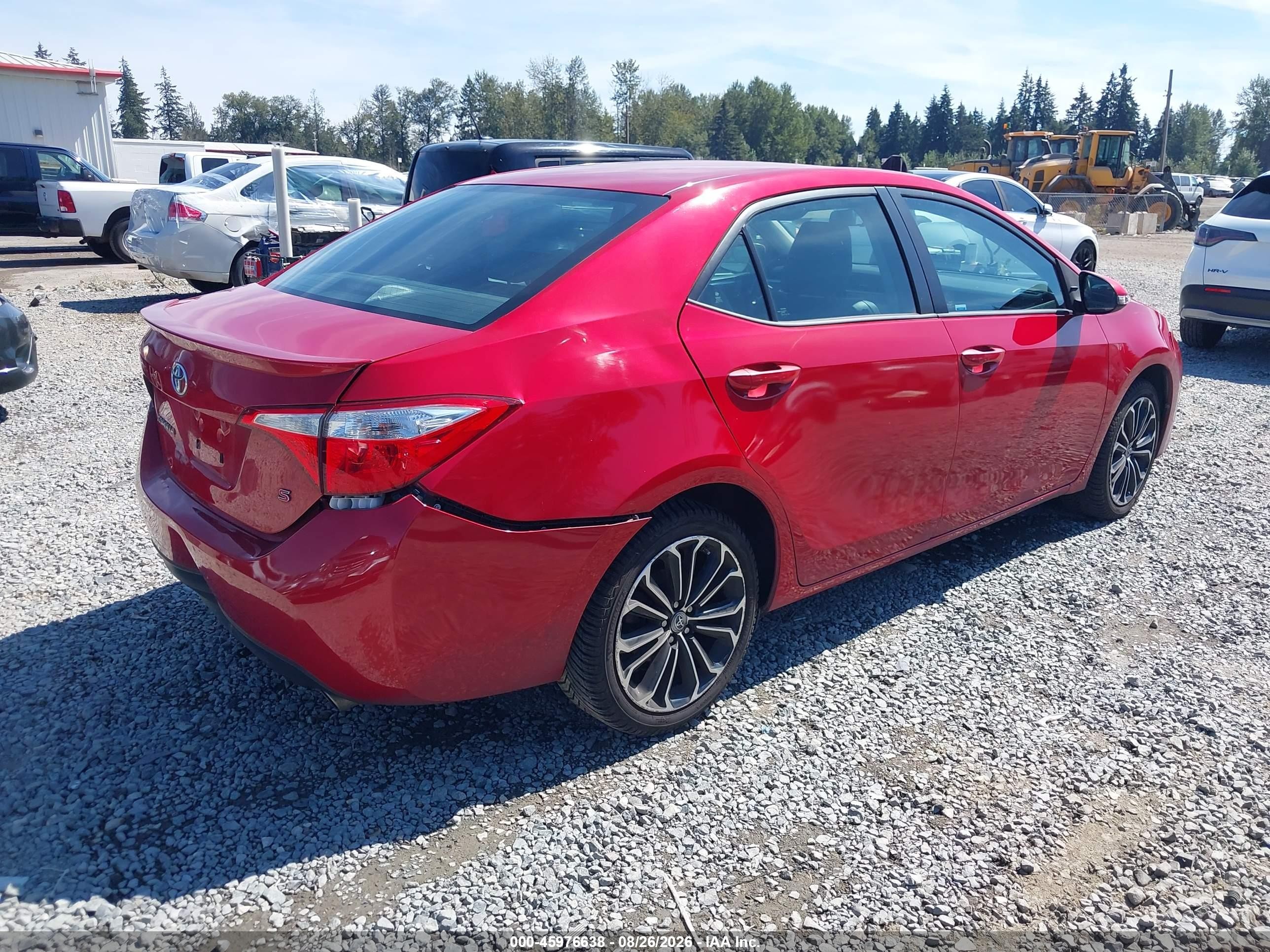 2015 Toyota Corolla S Plus Red vin: 2T1BURHE8FC377434