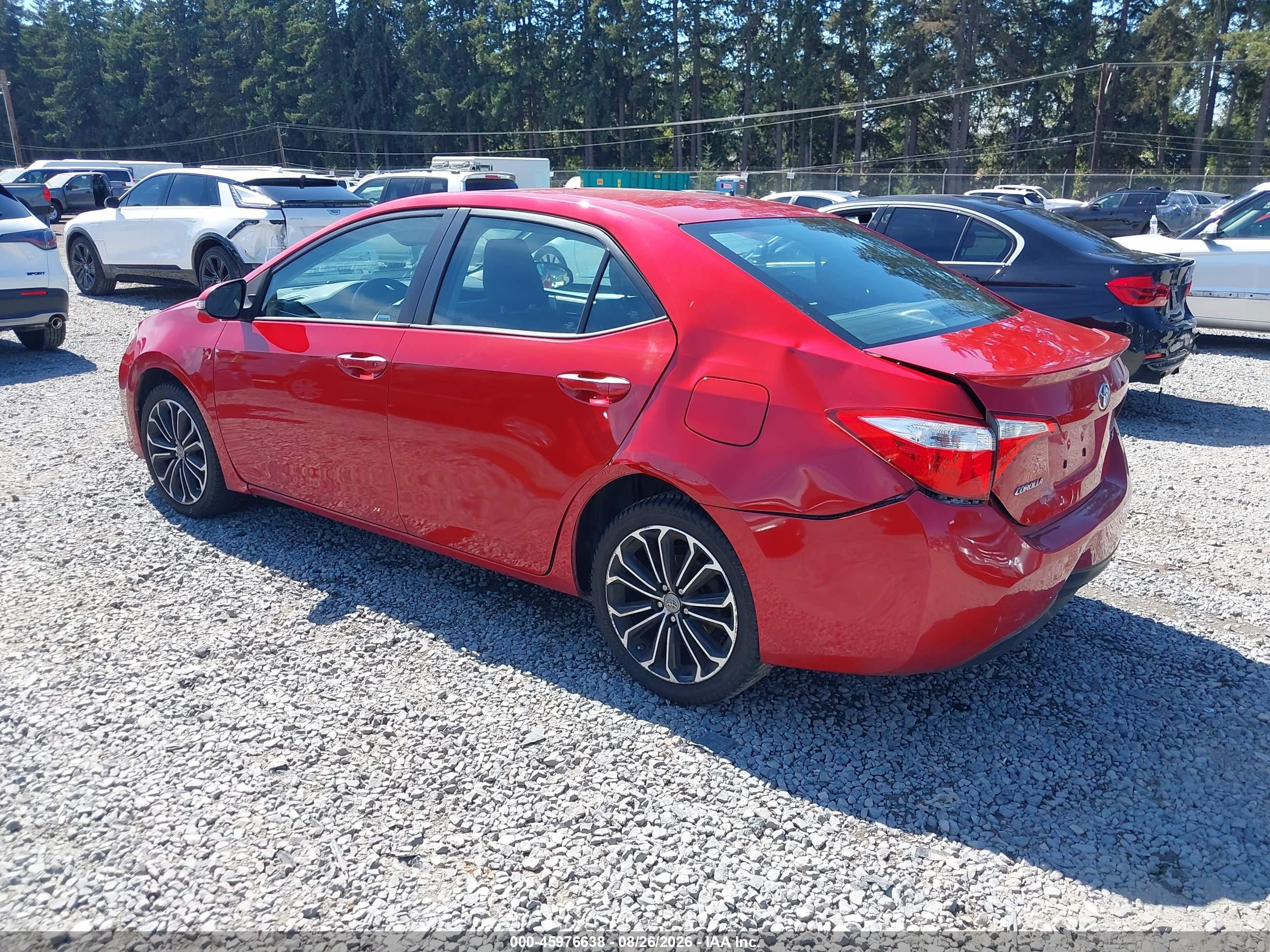 2015 Toyota Corolla S Plus Red vin: 2T1BURHE8FC377434