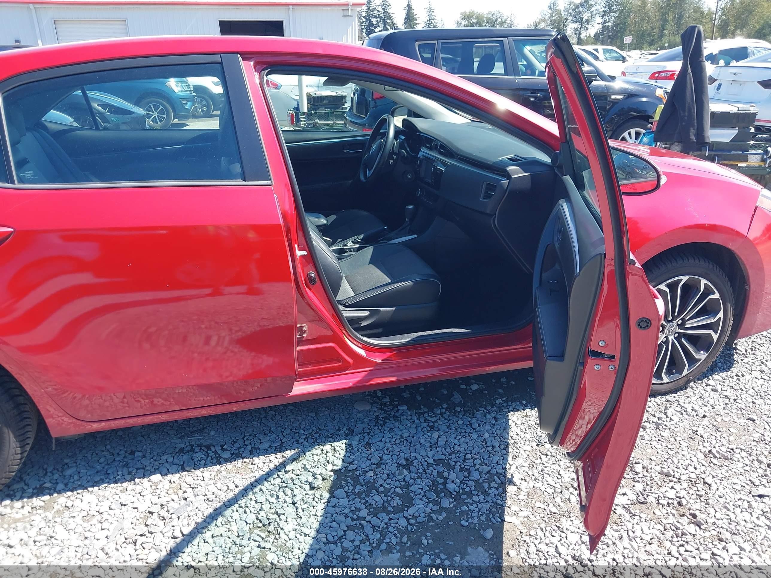 2015 Toyota Corolla S Plus Red vin: 2T1BURHE8FC377434