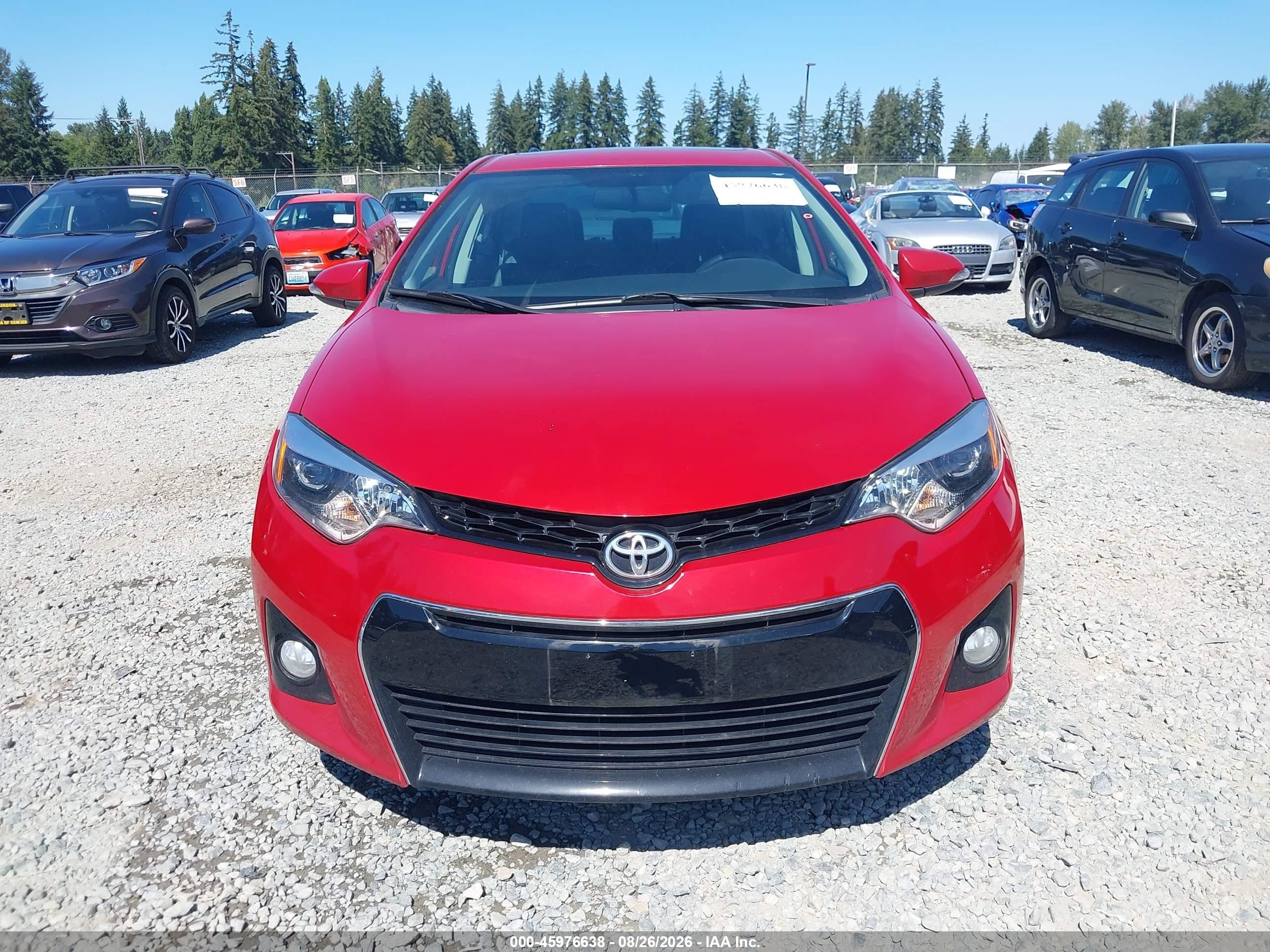 2015 Toyota Corolla S Plus Red vin: 2T1BURHE8FC377434