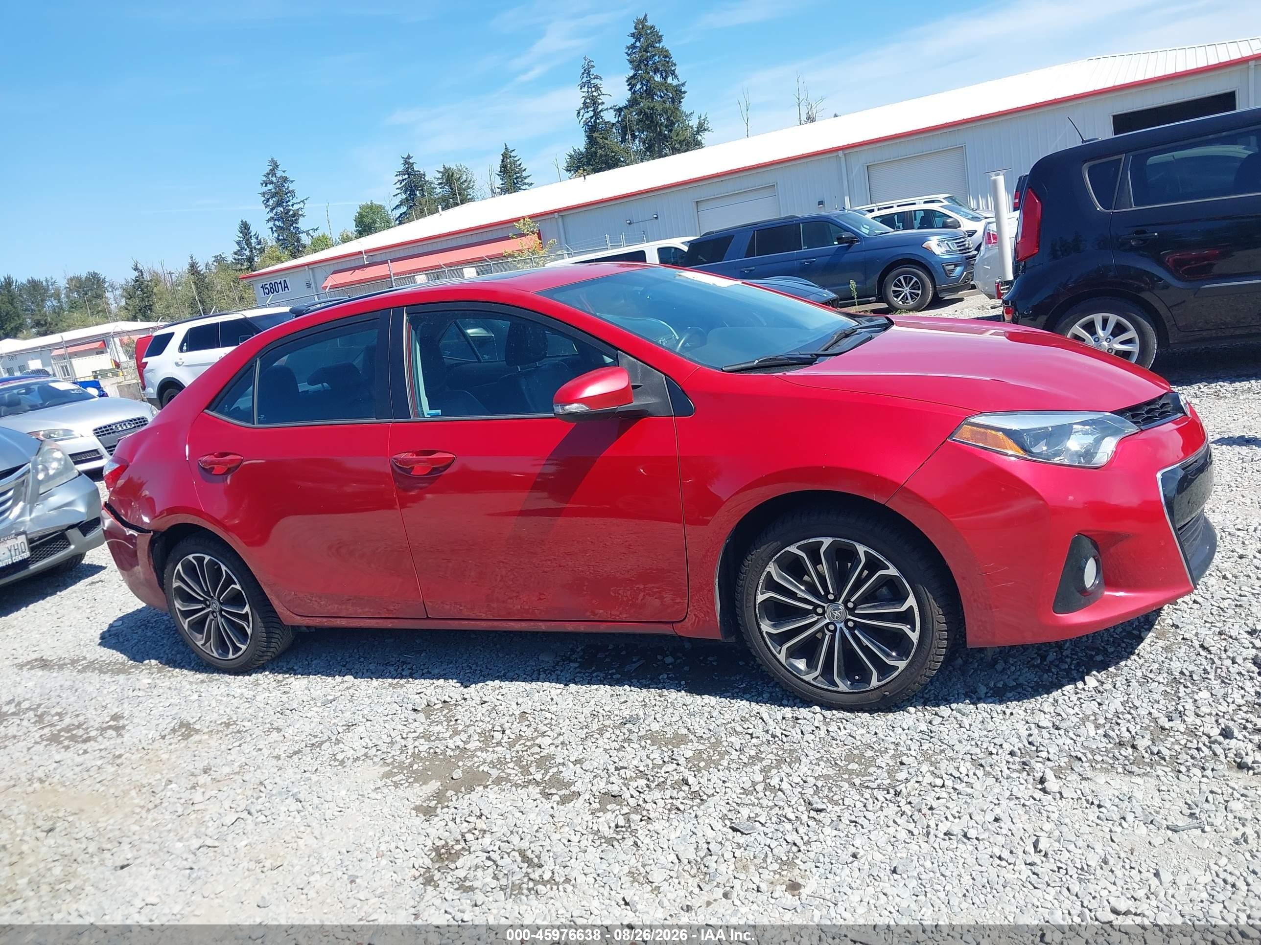 2015 Toyota Corolla S Plus Red vin: 2T1BURHE8FC377434