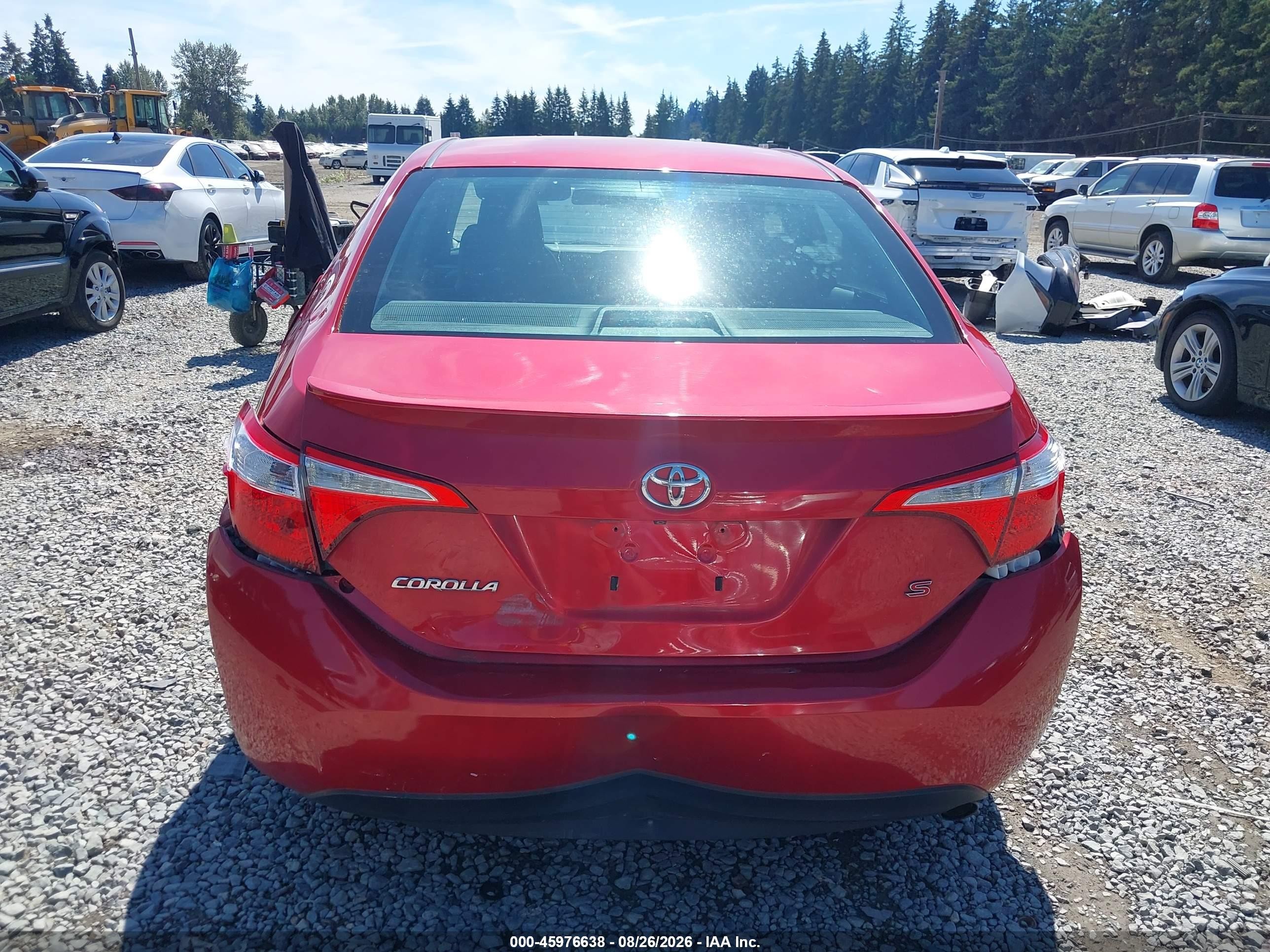 2015 Toyota Corolla S Plus Red vin: 2T1BURHE8FC377434