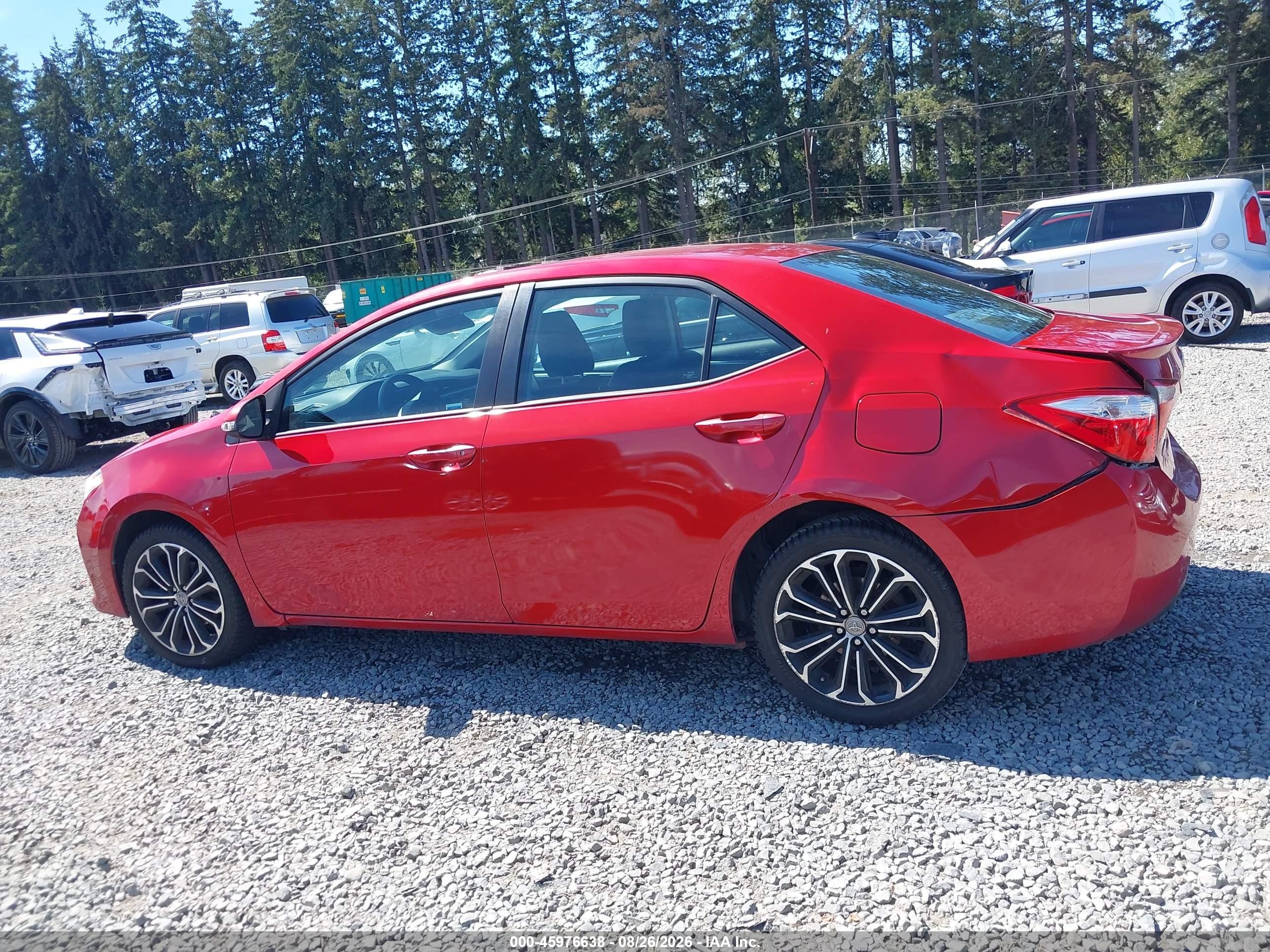 2015 Toyota Corolla S Plus Red vin: 2T1BURHE8FC377434