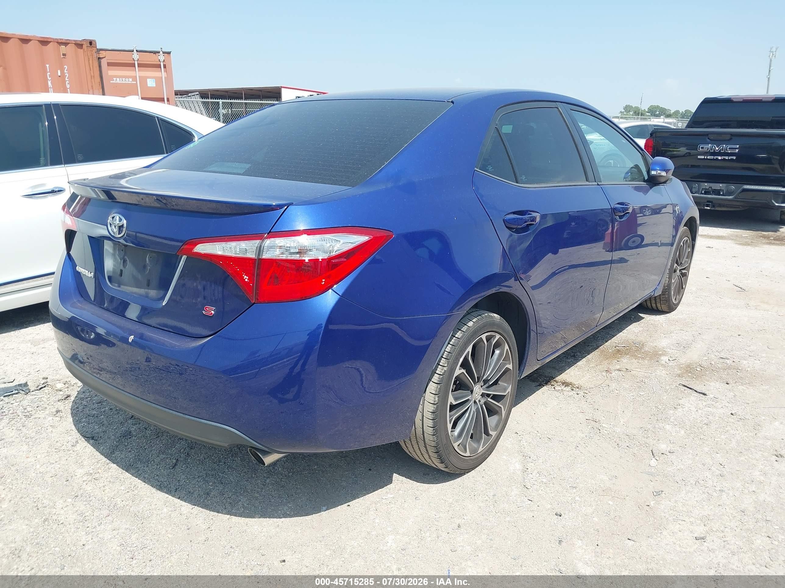 2015 Toyota Corolla S Plus Blue vin: 2T1BURHE8FC430908
