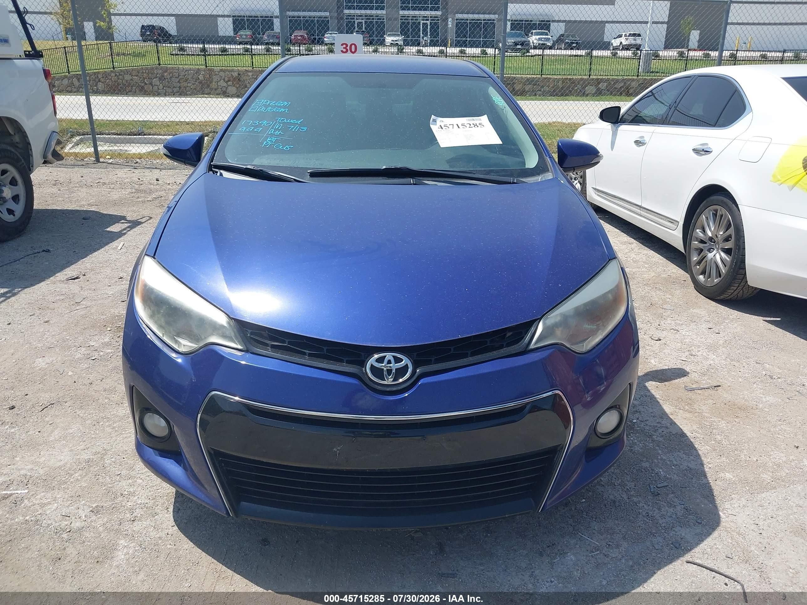2015 Toyota Corolla S Plus Blue vin: 2T1BURHE8FC430908