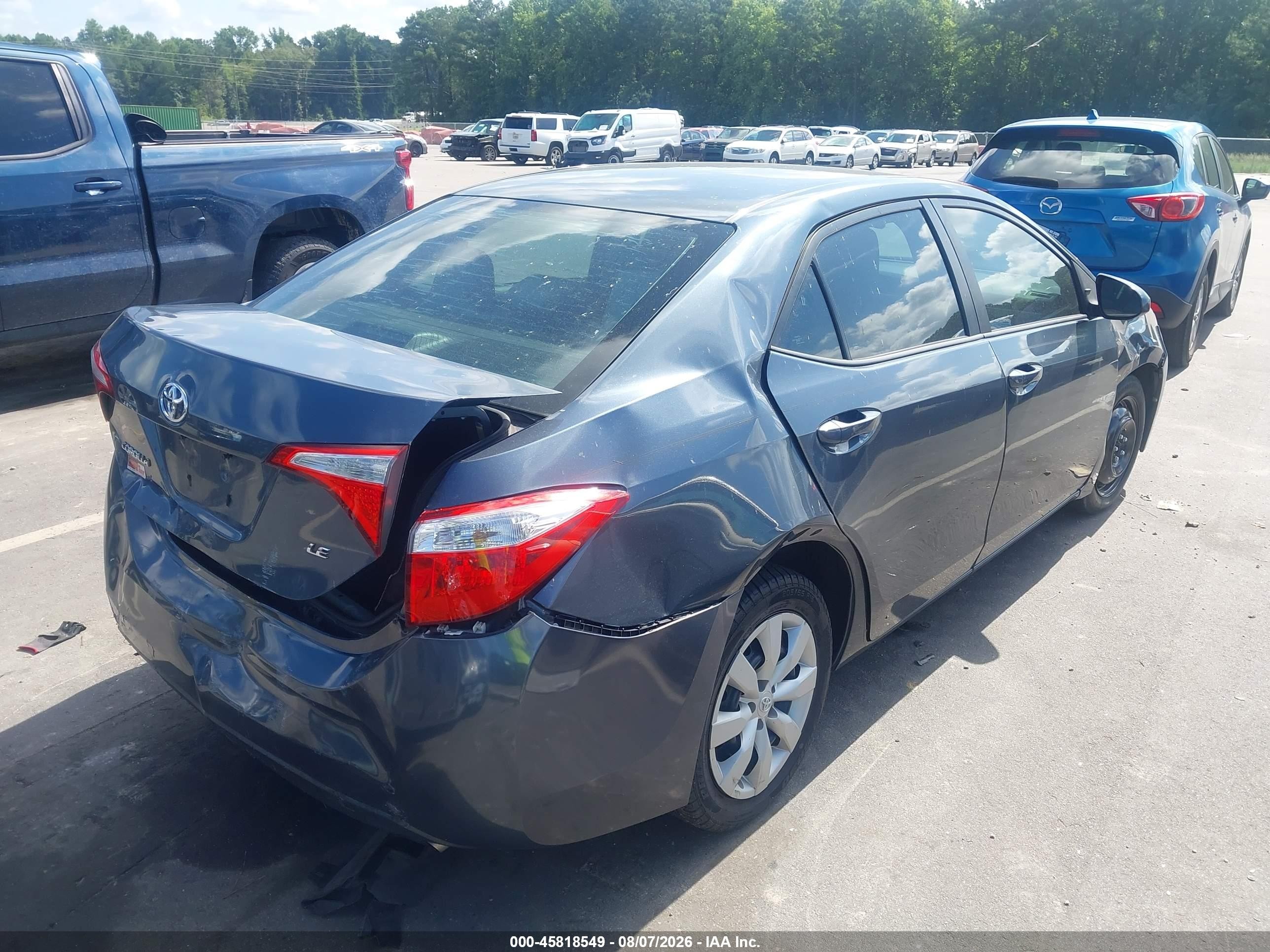 2015 Toyota Corolla Le Gray vin: 2T1BURHE8FC439351