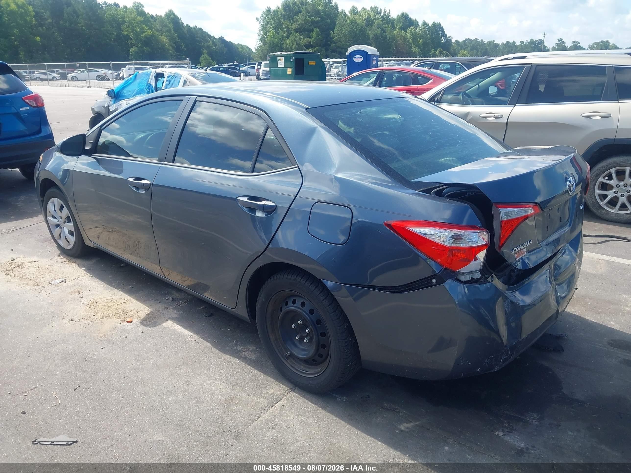 2015 Toyota Corolla Le Gray vin: 2T1BURHE8FC439351