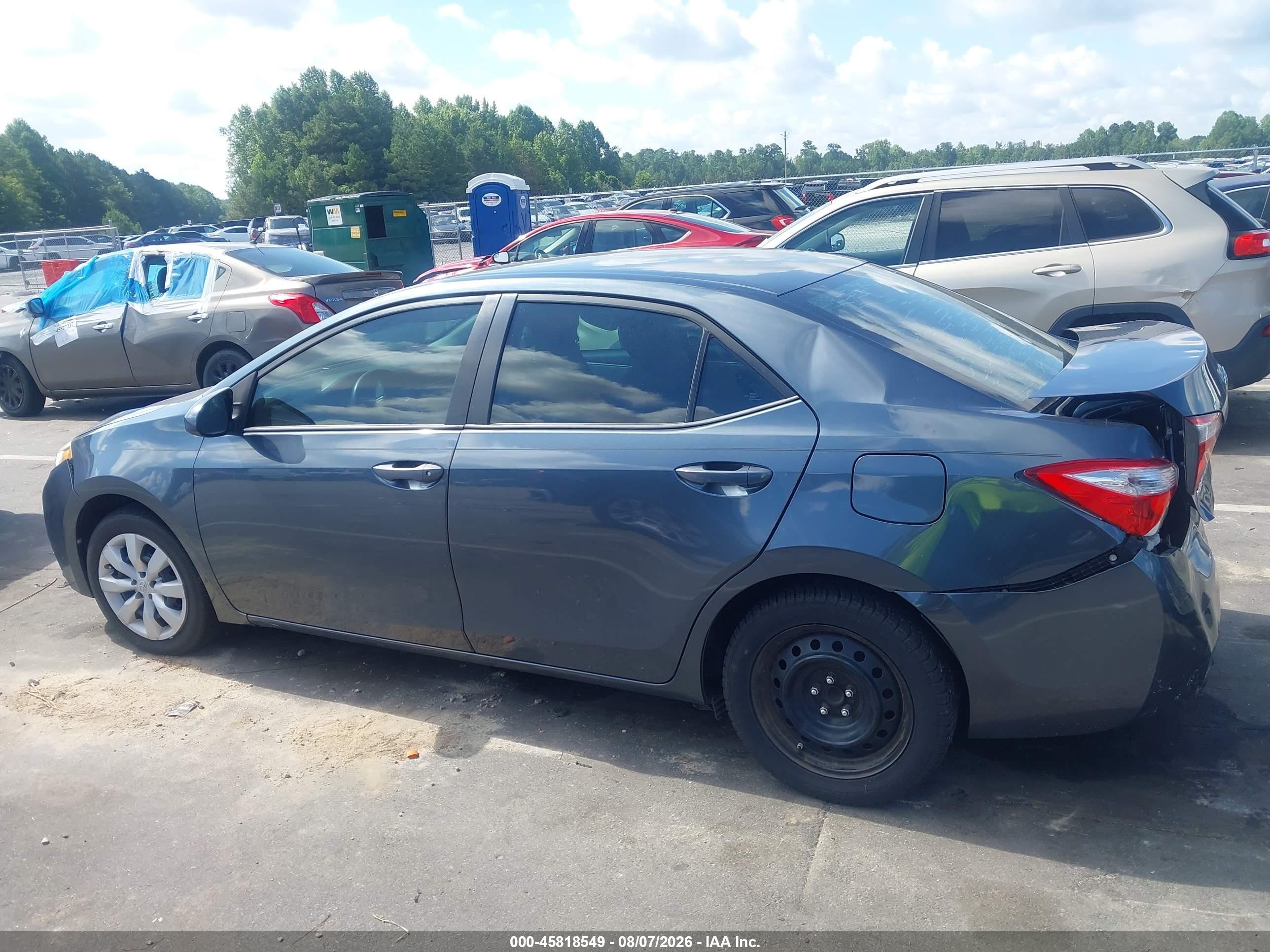 2015 Toyota Corolla Le Gray vin: 2T1BURHE8FC439351