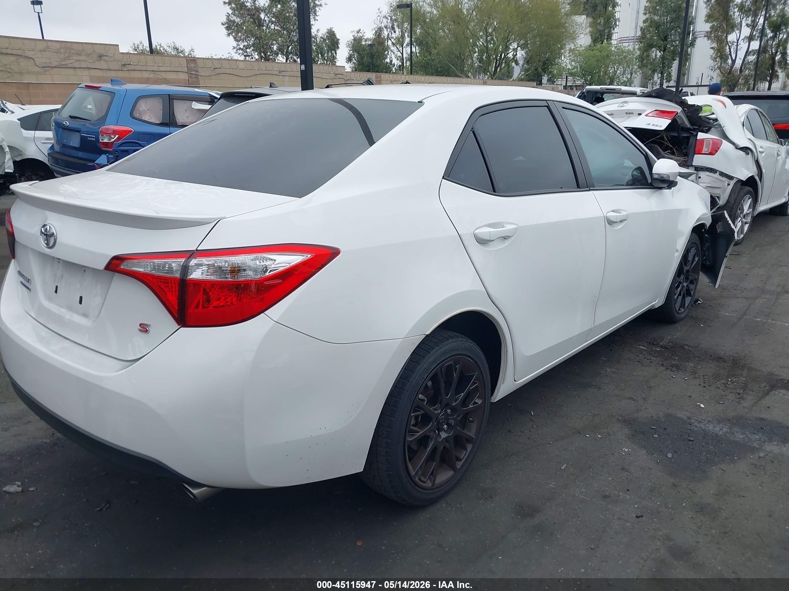 2016 Toyota Corolla S W/special Edition Pkg White vin: 2T1BURHE8GC585783