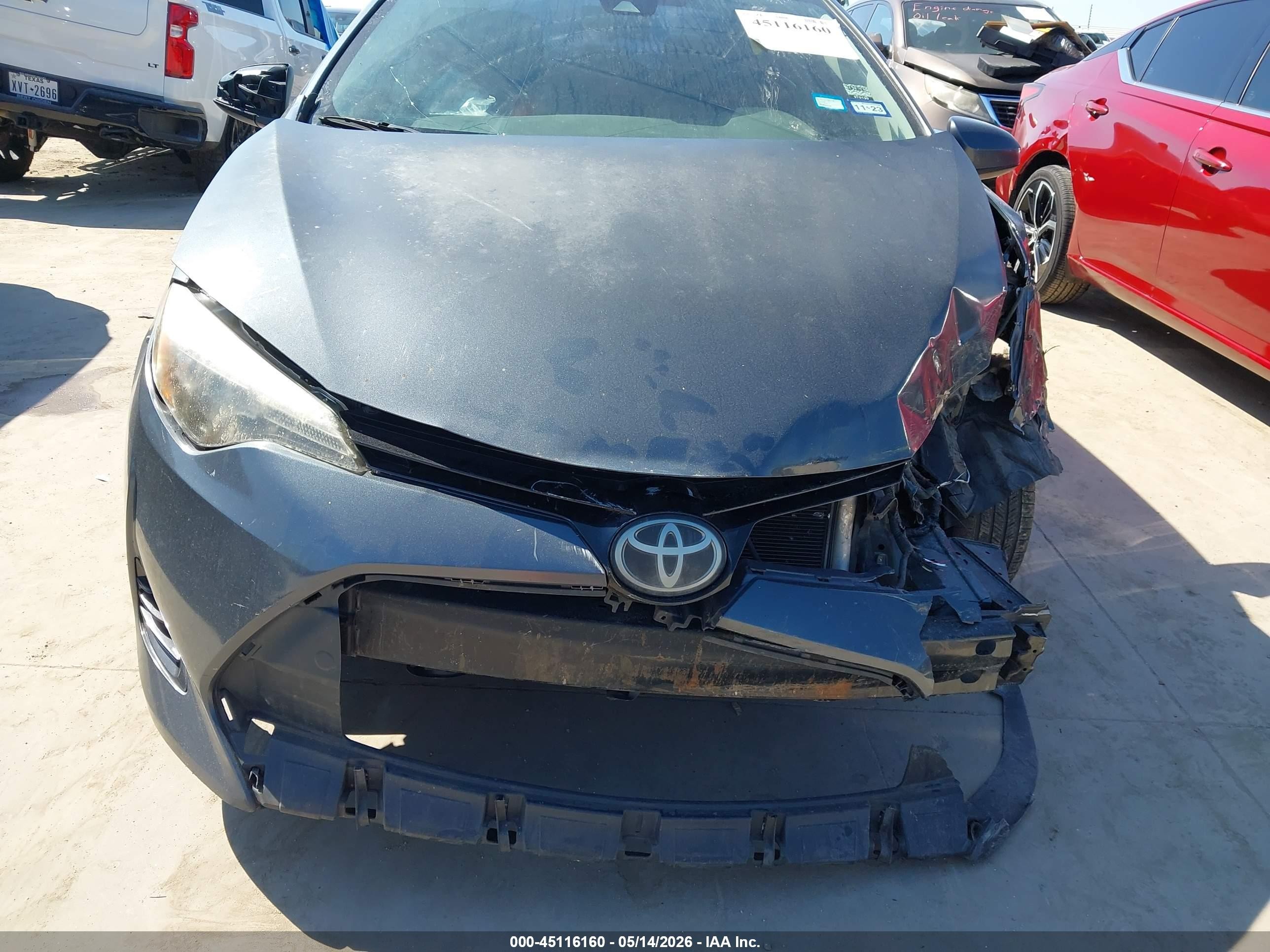 2017 Toyota Corolla Le Серый vin: 2T1BURHE8HC926195