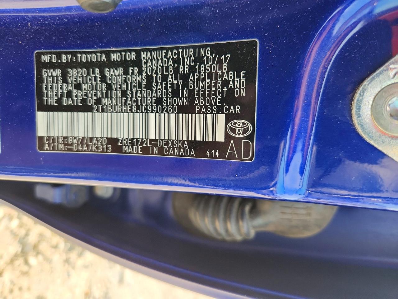 2018 Toyota Corolla Xse Blue vin: 2T1BURHE8JC990260